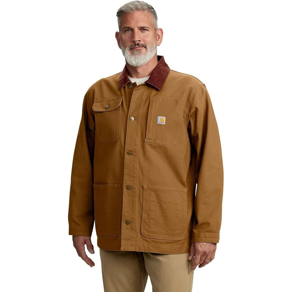 Carhartt 106675-Brn Rugged Flex Duck Loose-Fit Chore Coat for Men, LT, Carhartt Brown - Image 3