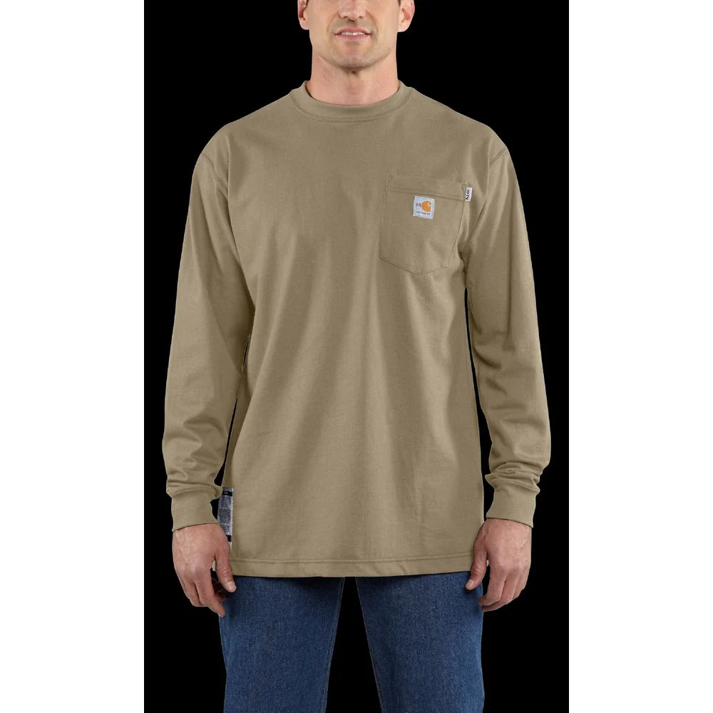 Carhartt Cotton Long-Sleeve T-Shirt for Men - Khaki - S - Image 2