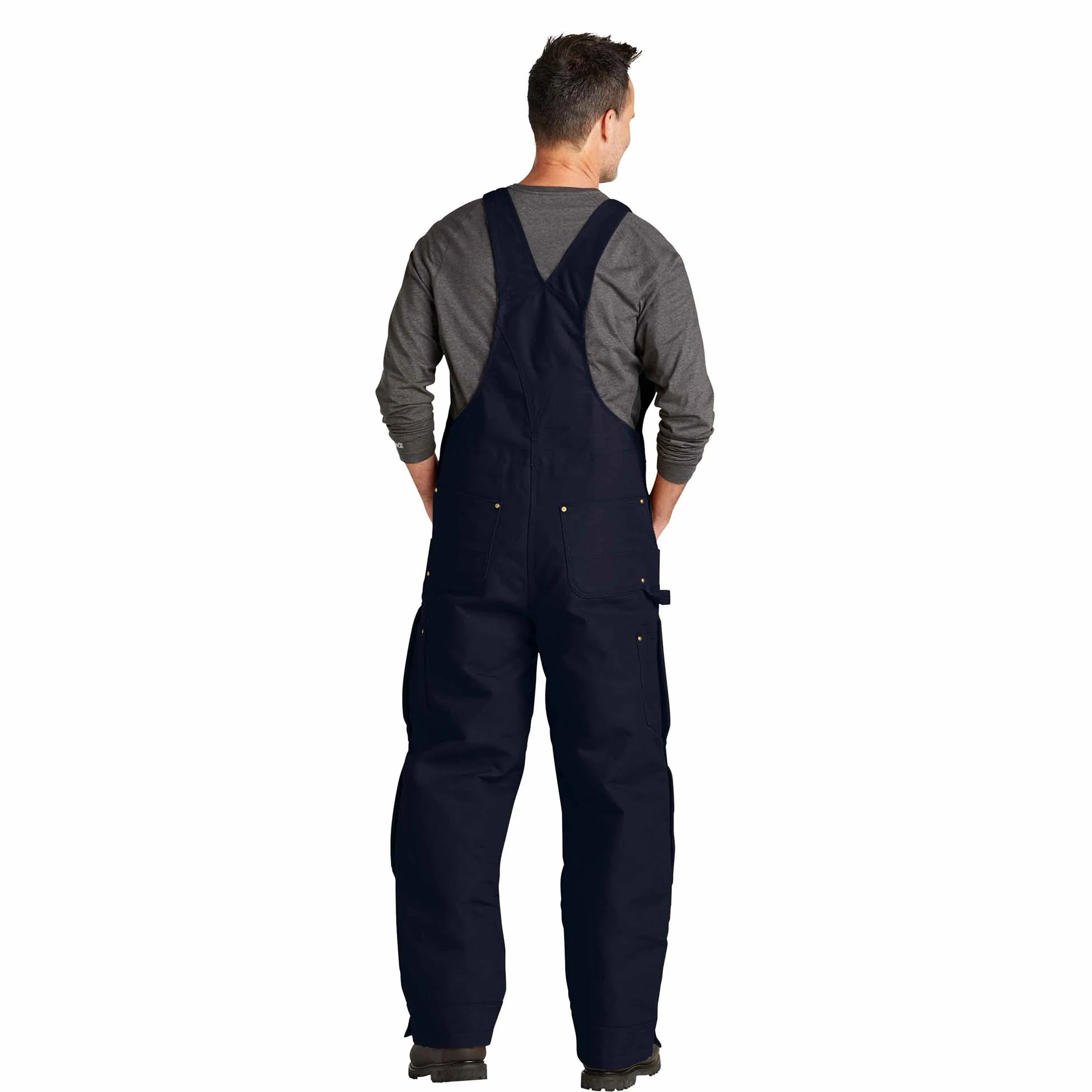 Carhartt Firm Duck Loose-Fit Insulated Bib Overalls for Men, Dark Navy, 3XL - Short