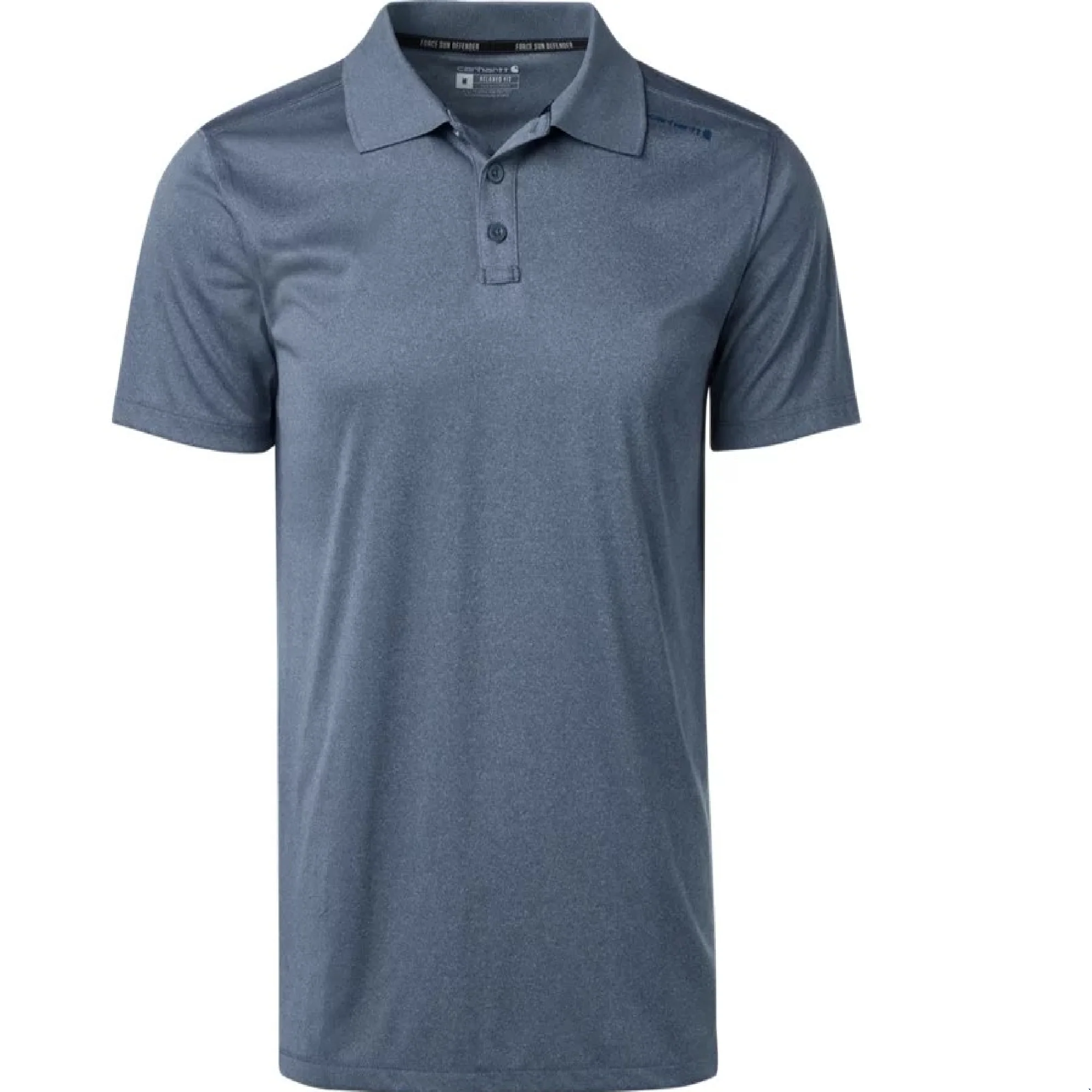 Carhartt Force Sun Defender Relaxed-Fit Lightweight Short-Sleeve Polo for Men - Storm Blue Heather - 2XL - Image 2
