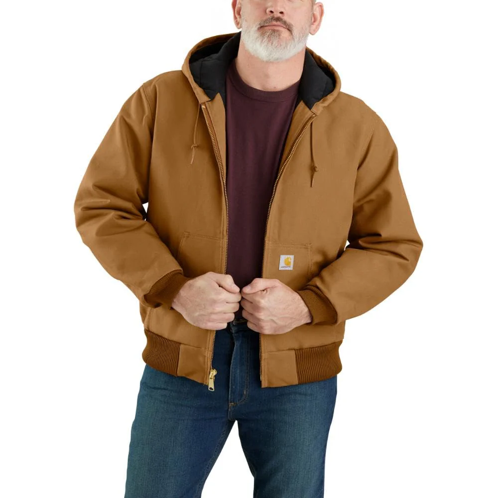 Carhartt 106673-BRN Loose-Fit Firm Duck Insulated Flannel-Lined Active Jacket for Men - Carhartt Brown - Large Tall - Image 2
