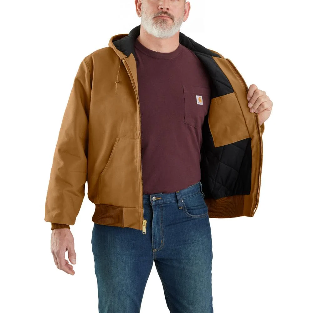 Carhartt 106673-GVL Loose-Fit Firm Duck Insulated Flannel-Lined Active Jacket for Men - Gravel - LT - Image 4