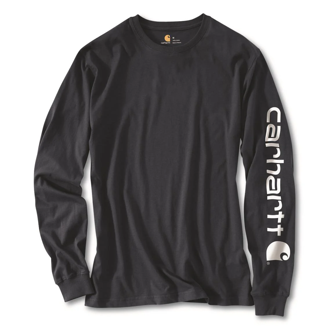 Carhartt Loose-Fit Heavyweight Logo Sleeve Graphic Long-Sleeve T-Shirt - Navy - 2XL - Image 5