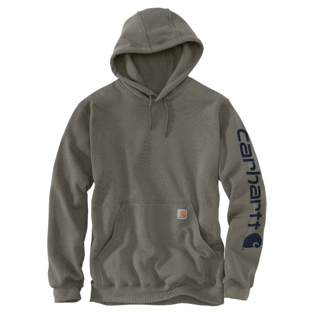 Carhartt Loose-Fit Midweight Logo Hoodie - Dusty Olive - XL
