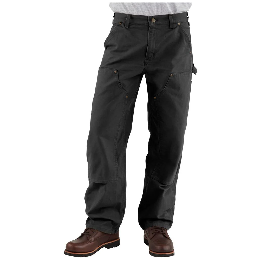 Carhartt Mens Loose Straight Washed Duck Double-Front Work Utility Pants, Black, 30W x 30L, B136 - Image 4