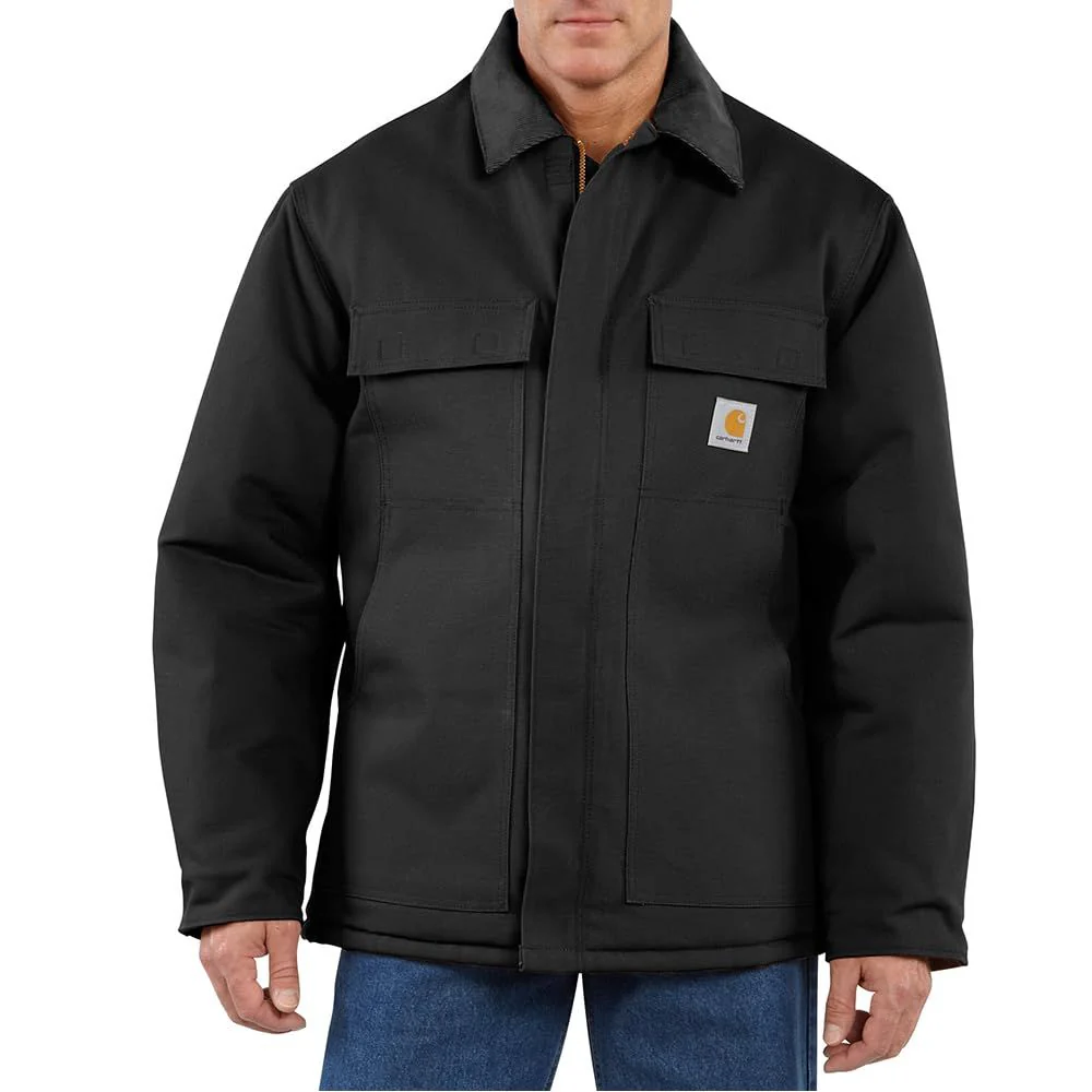 Carhartt Mens Loose Fit Firm Duck Insulated Traditional Coat, Black, 2XL, 106674