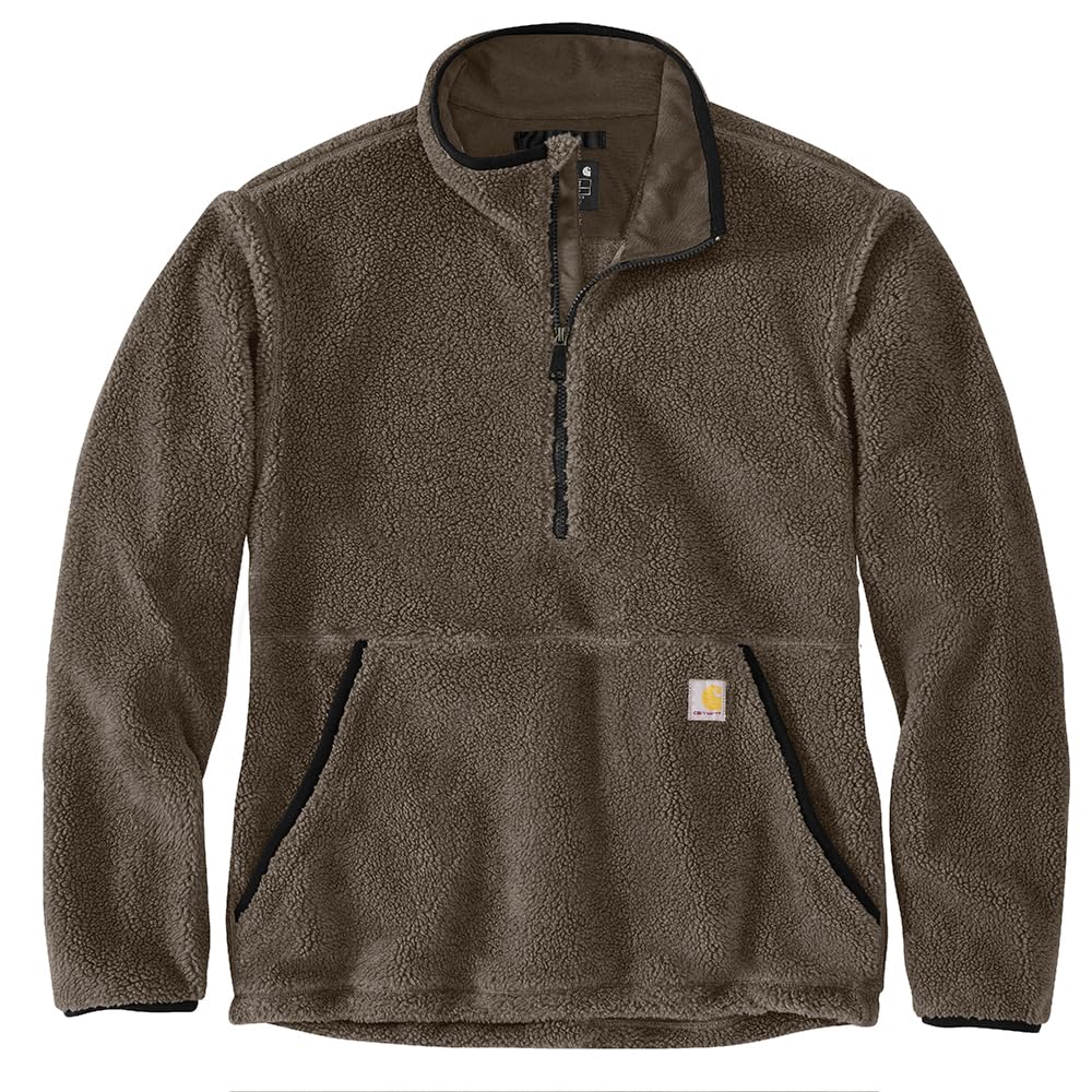 Carhartt Men's Loose Fit Quarter-Zip Fleece Pullover, Lightweight Warmth, Tarmac, Medium, 106443-217
