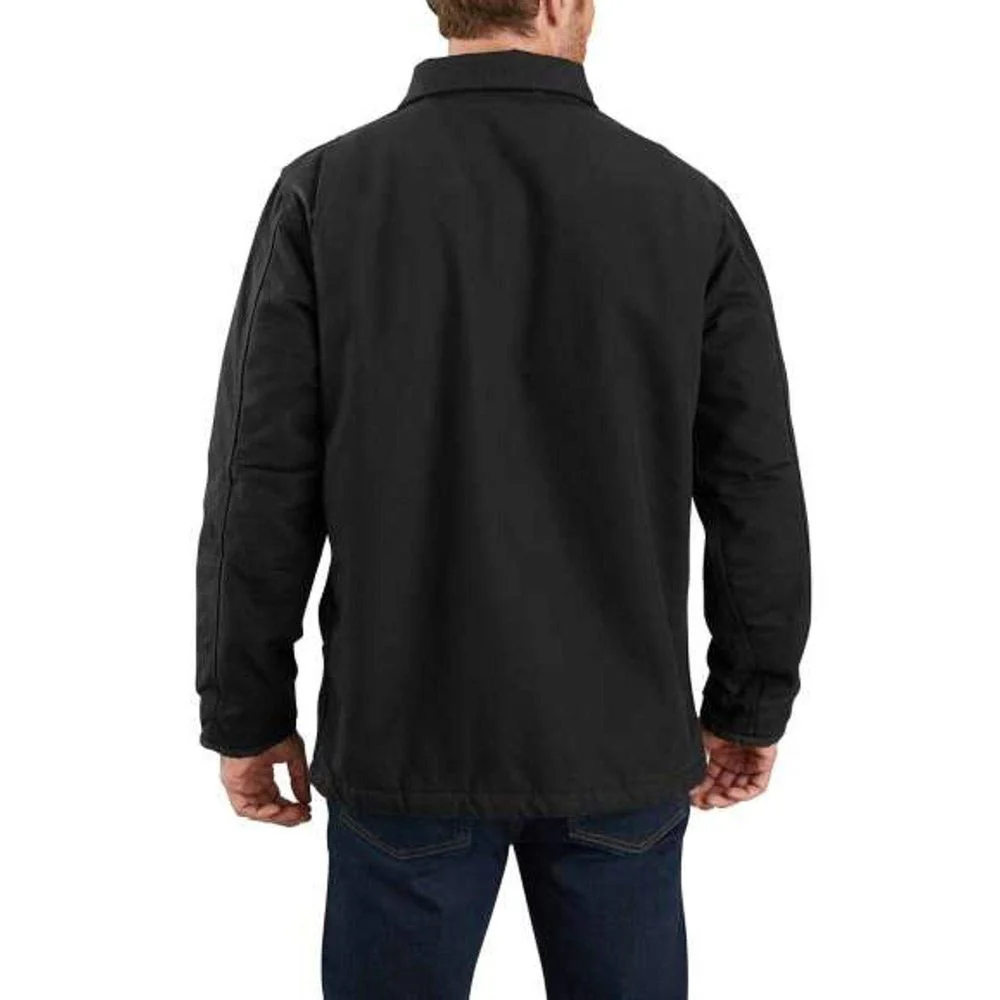 Carhartt Men's Loose-Fit Washed Duck Sherpa-Lined Coat, Black, 3X-Large Tall, 104293 - Image 2