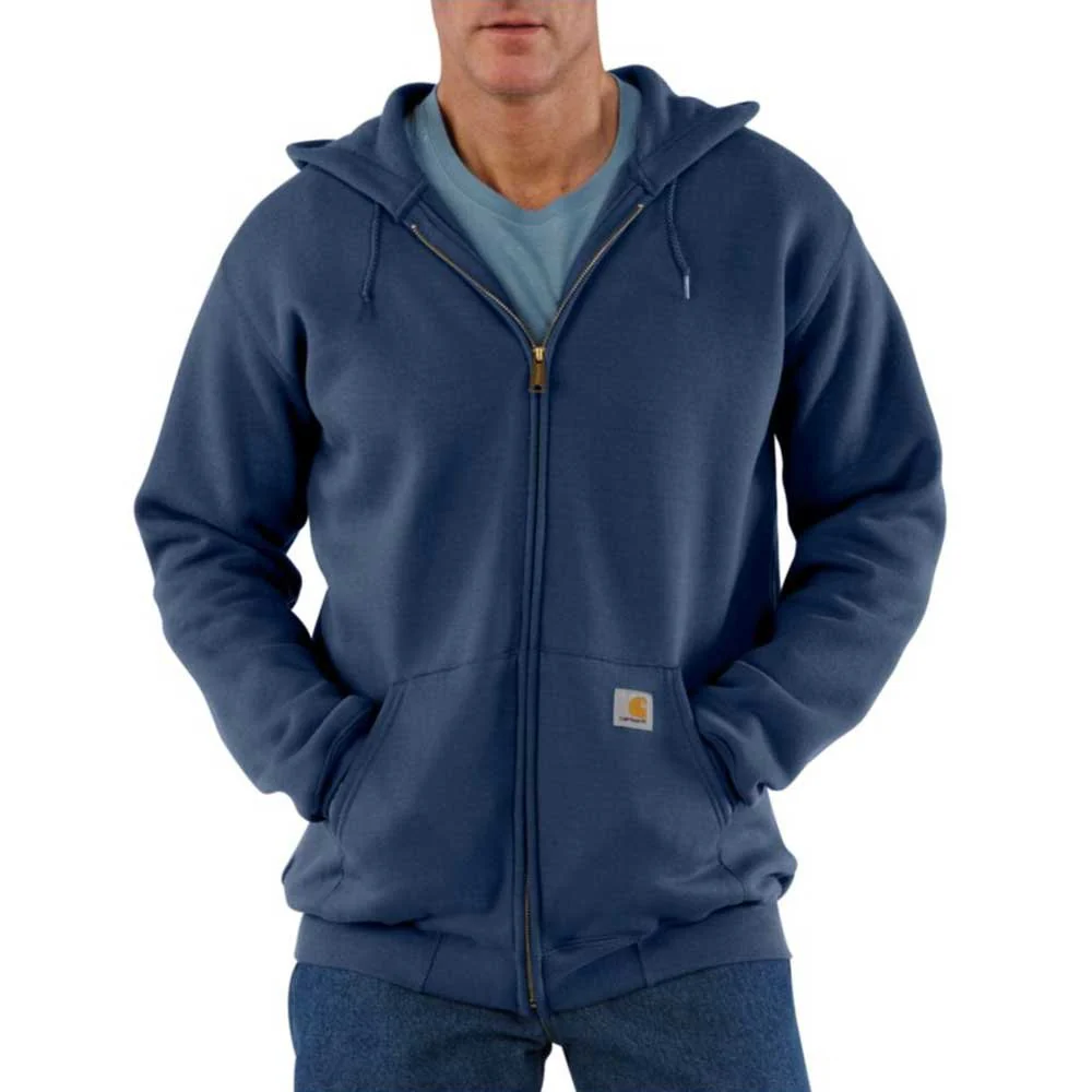 Carhartt Men's Loose Fit Midweight Full-Zip Sweatshirt, Hooded, New Navy, Large, K122-472 - Image 2