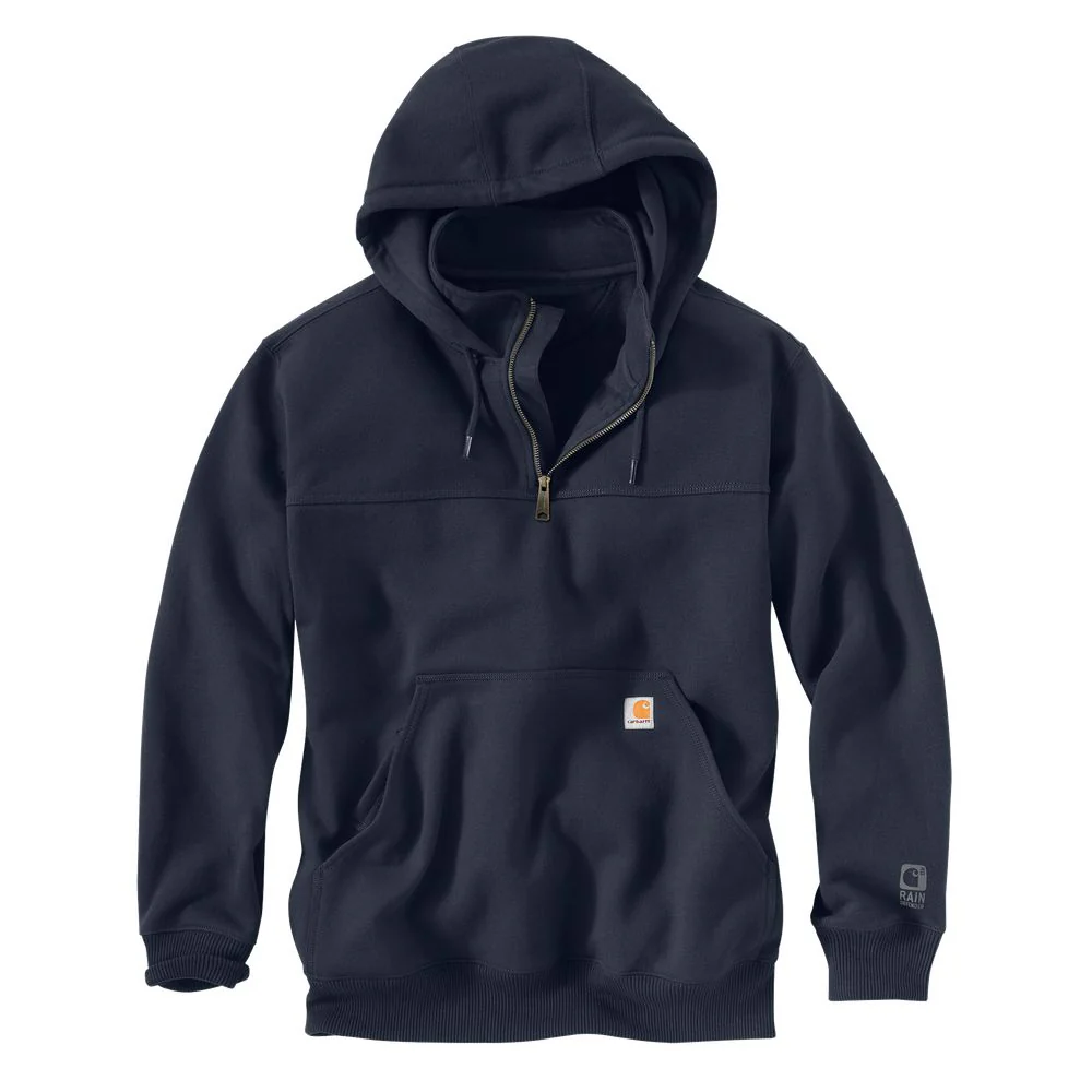 Carhartt Rain Defender Loose-Fit Heavyweight Quarter-Zip Hooded Long-Sleeve Sweatshirt for Men - New Navy - 2XLT - Image 2