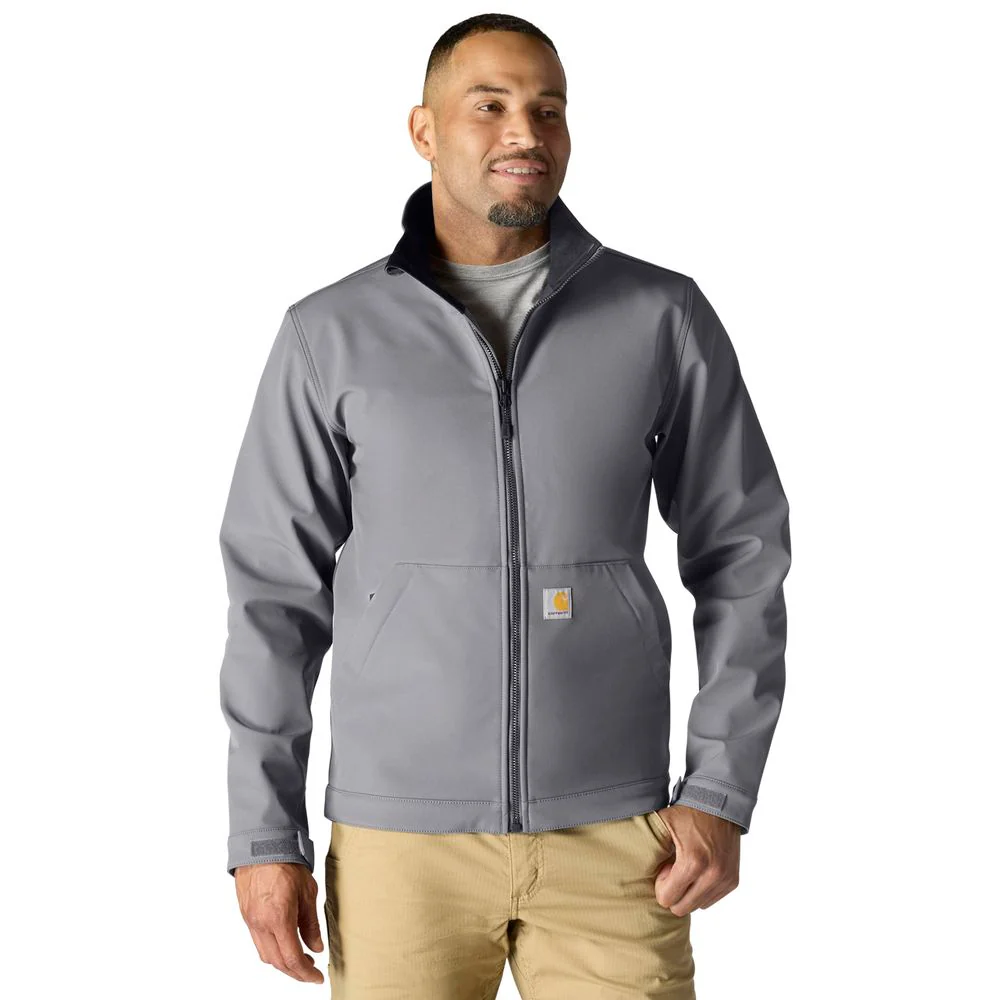 Carhartt Men's Rain Defender Relaxed-Fit Softshell Jacket Steel L