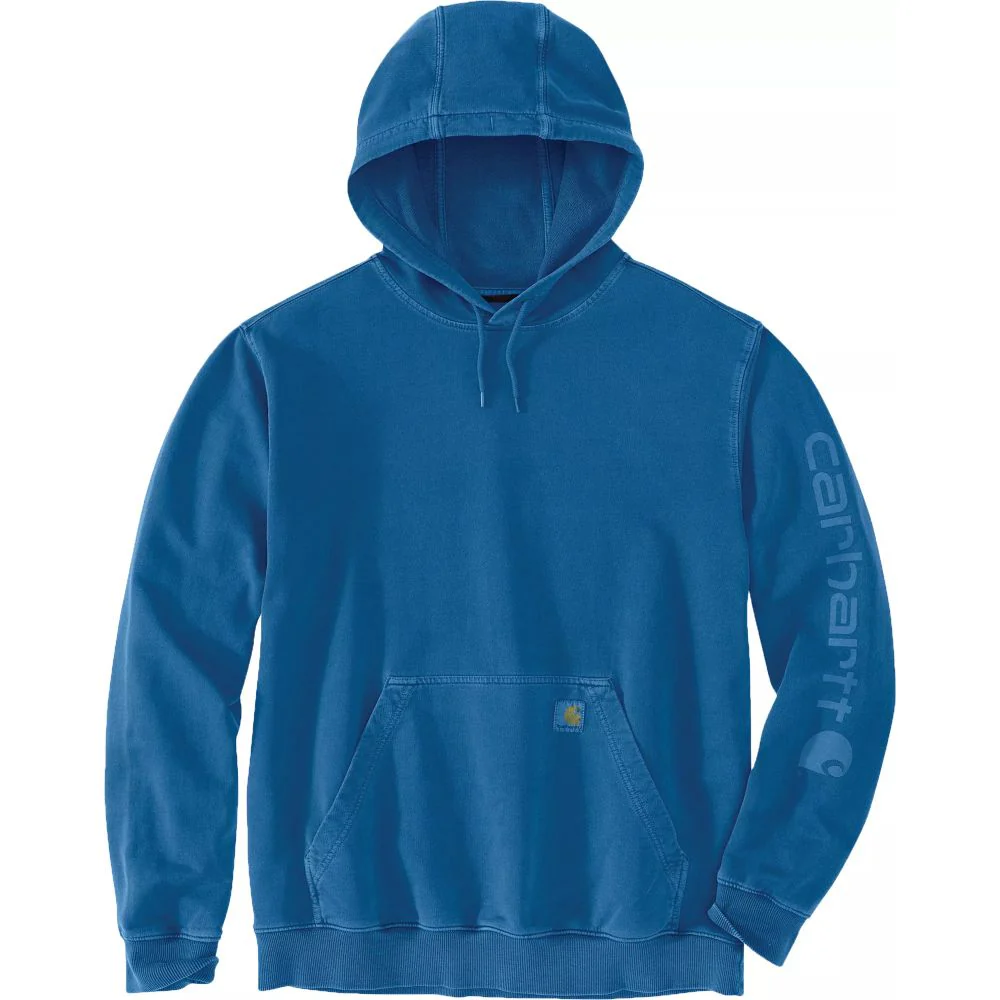 Carhartt 106253-HF0 Relaxed-Fit Garment-Dyed Graphic Long-Sleeve Hooded Sweatshirt - Deep Lagoon - M - Image 2