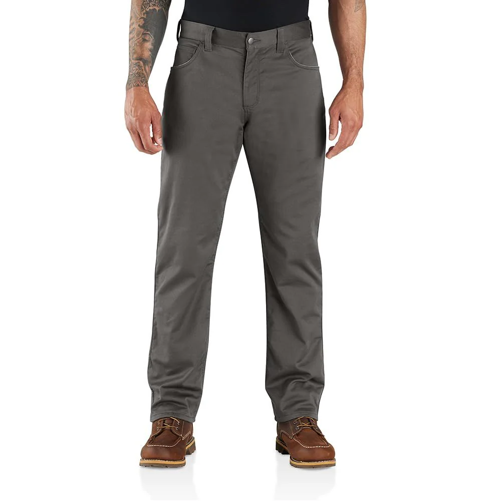 Carhartt Relaxed Straight Force Lined Work Utility Pants, Shadow Grey, 36W x 30L, Mid Rise, Rugged Flex Stretch, UPF 30+