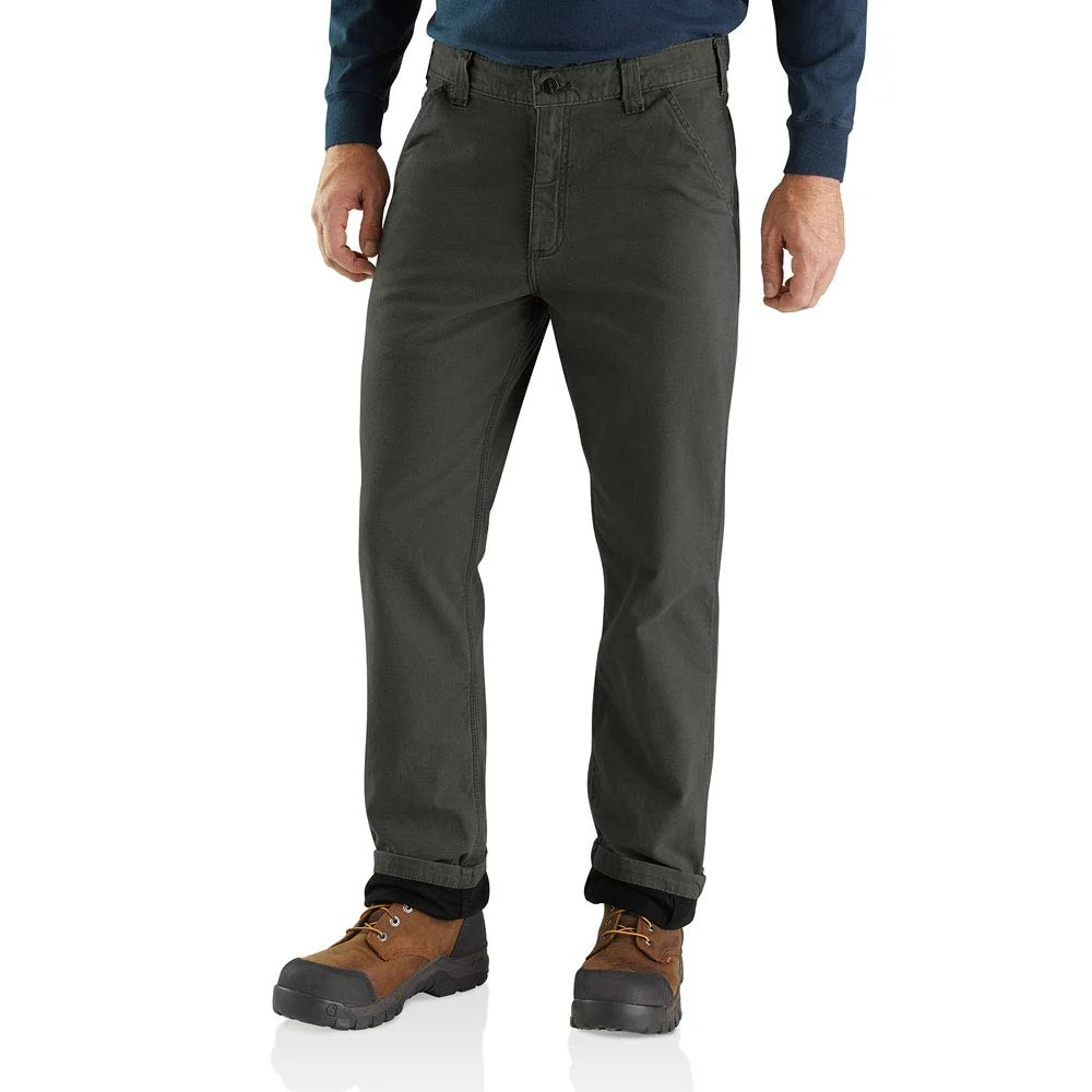 Carhartt Relaxed Straight Rigby Lined Dungaree Pant, Rugged Flex Stretch, Peat Green, 42W x 32L, Mid-Rise - Image 3