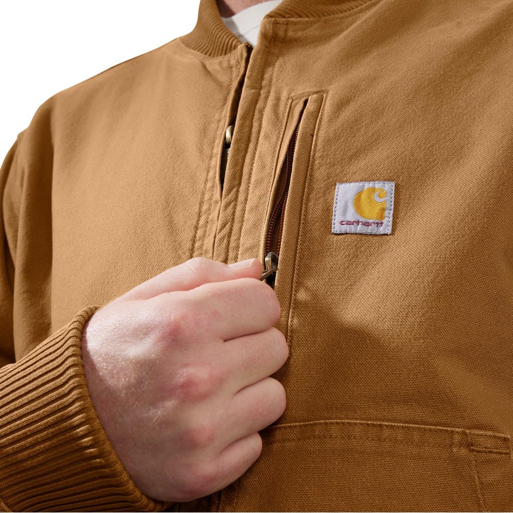 Carhartt Rugged Flex Duck Relaxed-Fit Bomber Jacket for Men, Carhartt Brown, Large, 106781 - Image 5