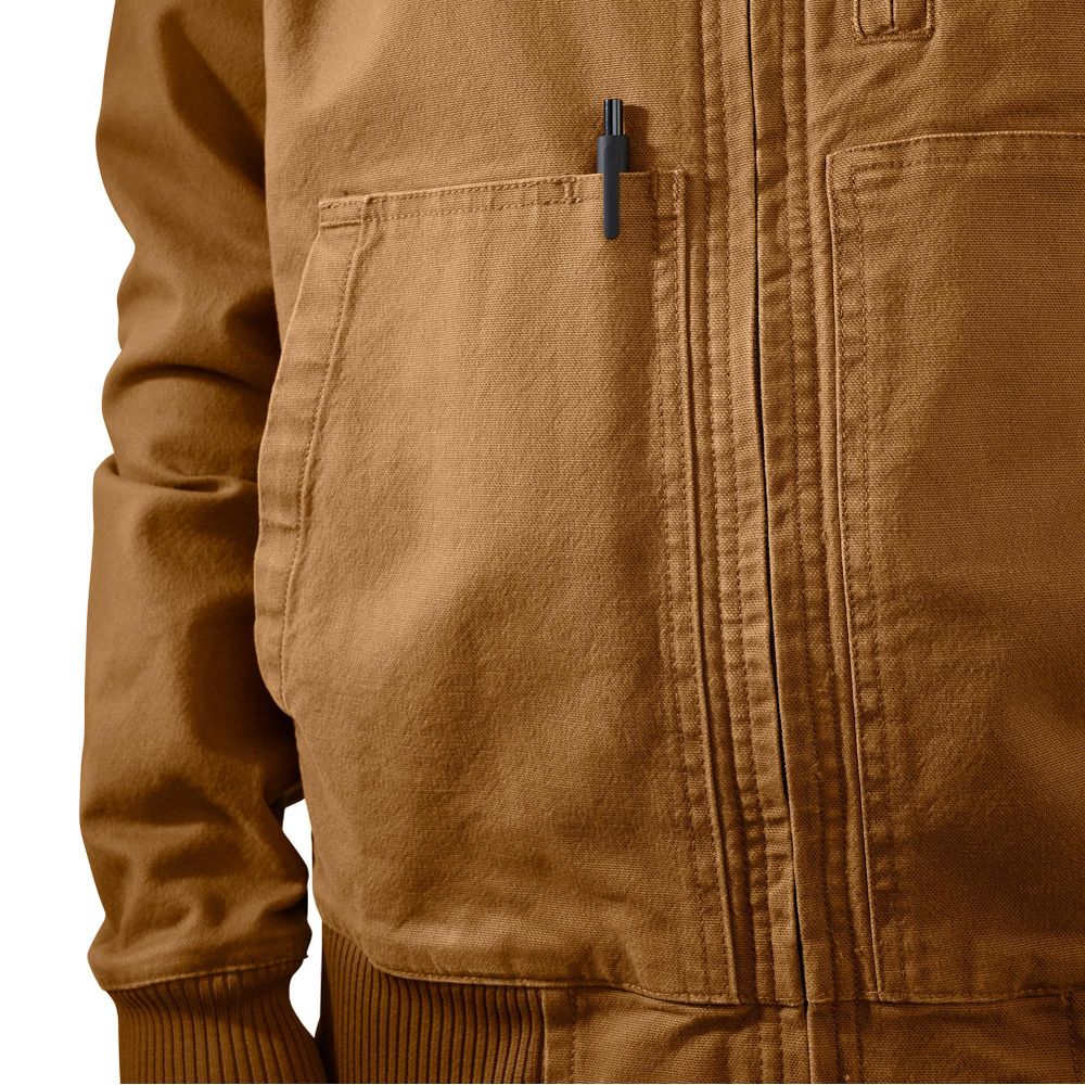 Carhartt Rugged Flex Duck Relaxed-Fit Bomber Jacket for Men, Carhartt Brown, Large, 106781 - Image 6