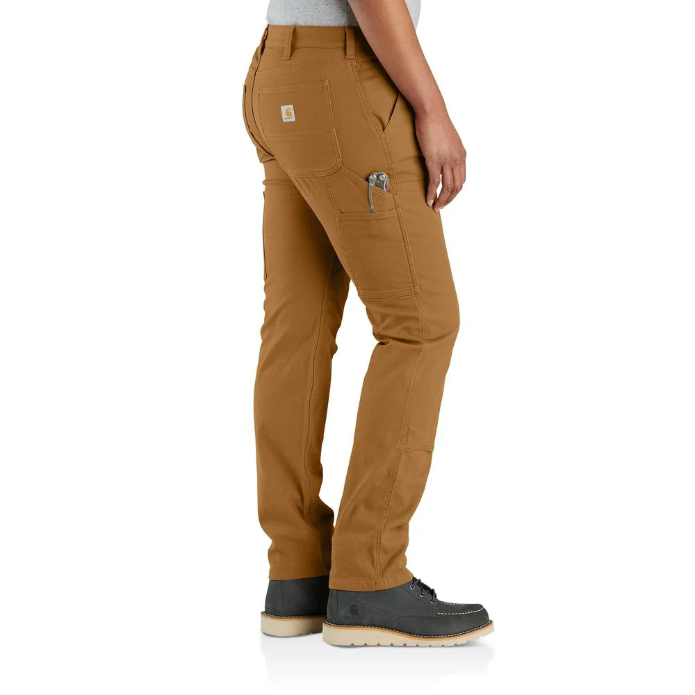 Carhartt Rugged Flex Relaxed-Fit Canvas Double-Front Pants for Ladies - Carhartt Brown - 4 - Short - Image 2