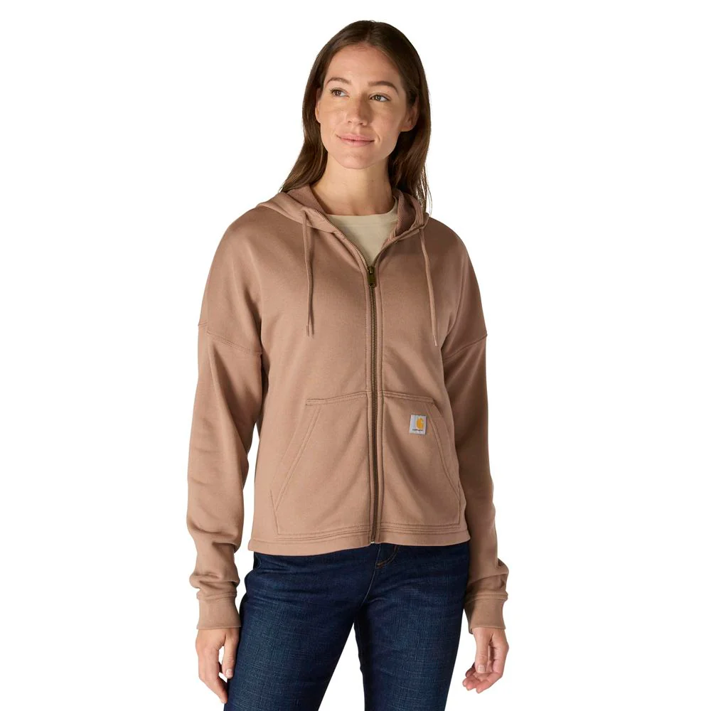 Carhartt Women's Tencel Fiber Series Loose Fit Full-Zip Sweatshirt, Soft Sepia, 2X, 106837