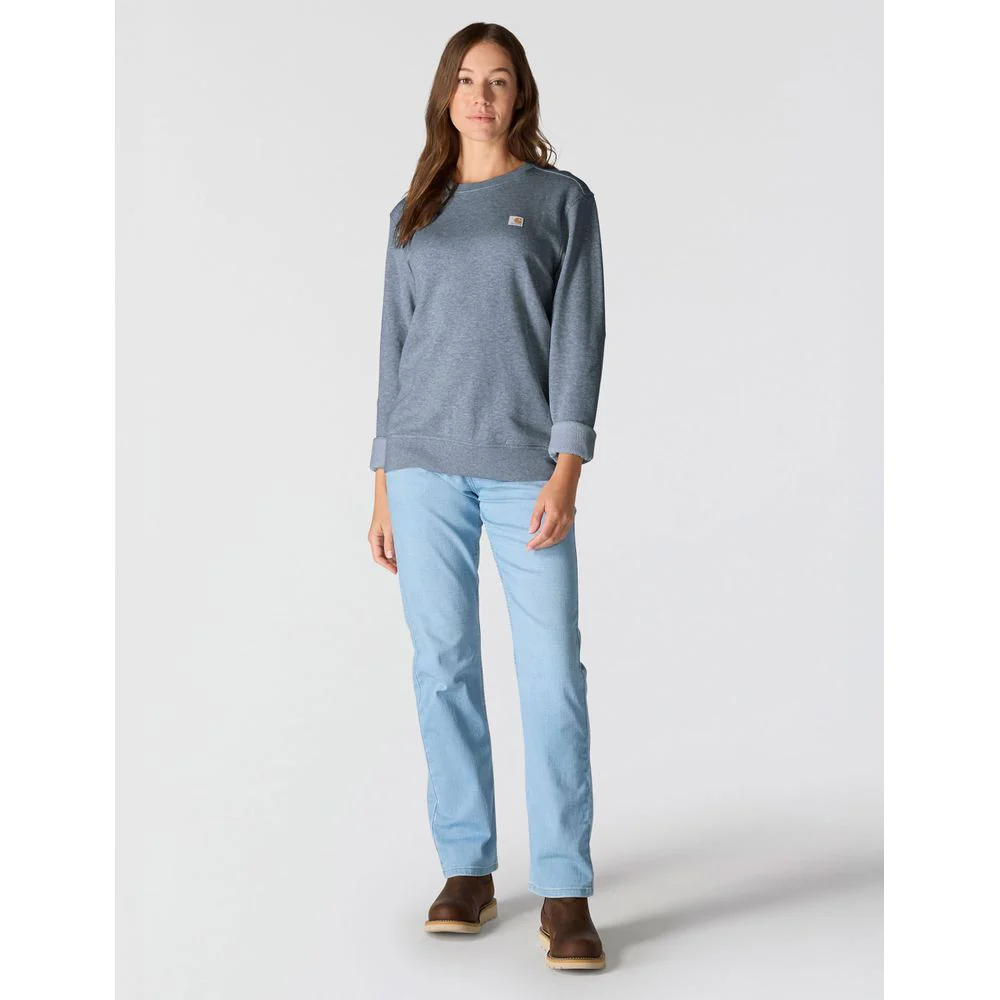 Carhartt Women's TENCEL Fiber Series Relaxed Fit Sweatshirt, Light Faded Navy Heather, 2X - Image 4
