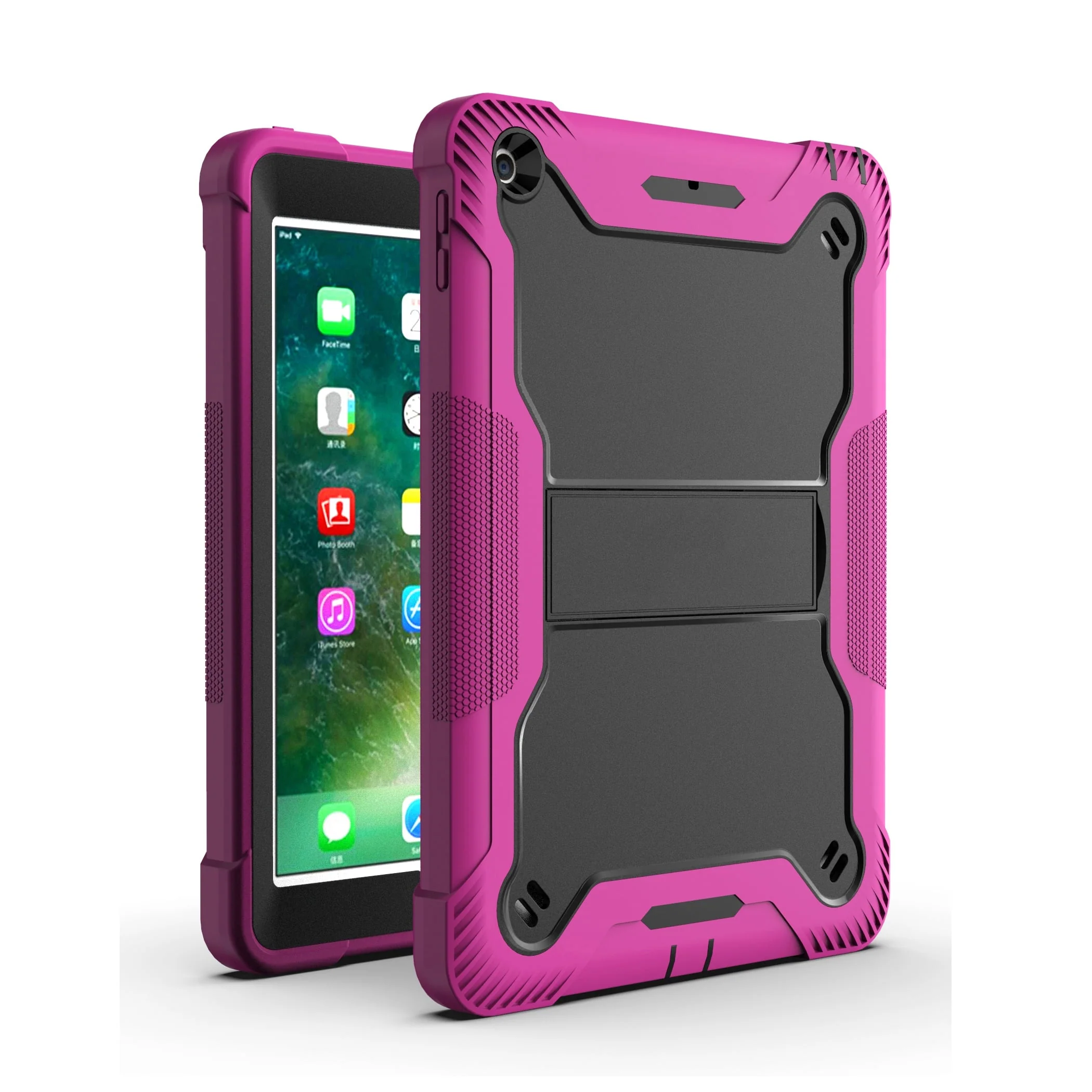 Casetego Rugged Protective Case for iPad 9th 8th 7th Generation 10.2", Built-In Kickstand, Purple