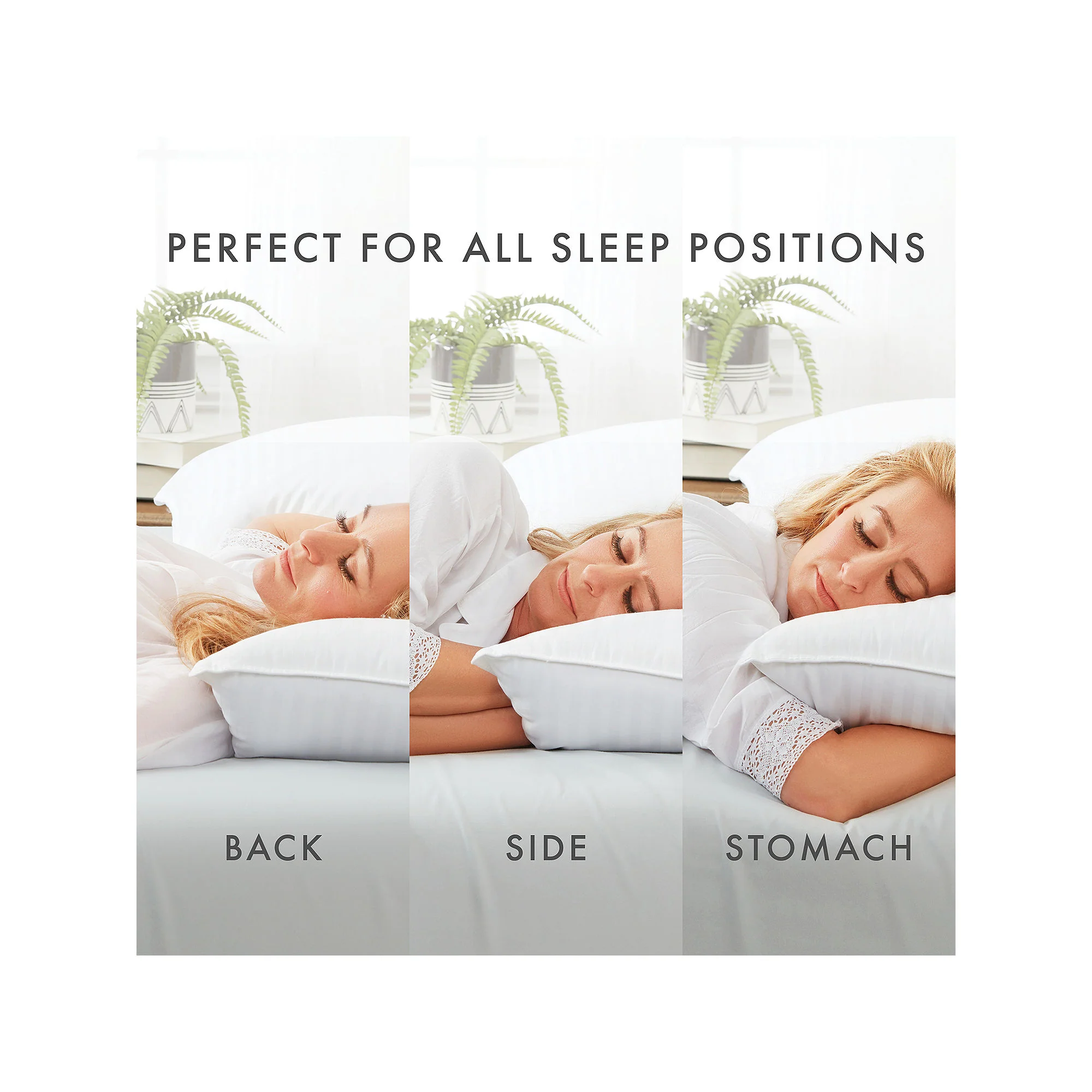 Casual Comfort 2 Pack Plush Down Alternative Gel Fiber Pillow White - King - Image 5