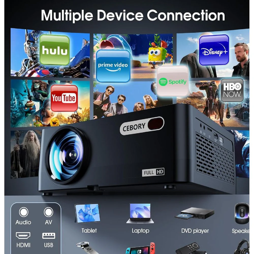 Cebory Class 300" FHD (1080P) LCD projector (Q8) - Image 3