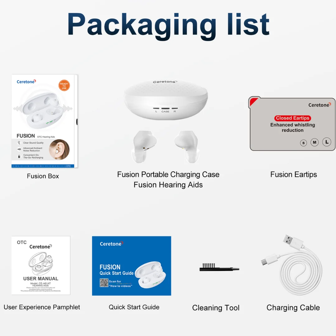 Ceretone CE-A61AT Fusion In-the-Ear Rechargeable Discreet OTC Hearing Aids with Advanced Noise Reduction - Image 4