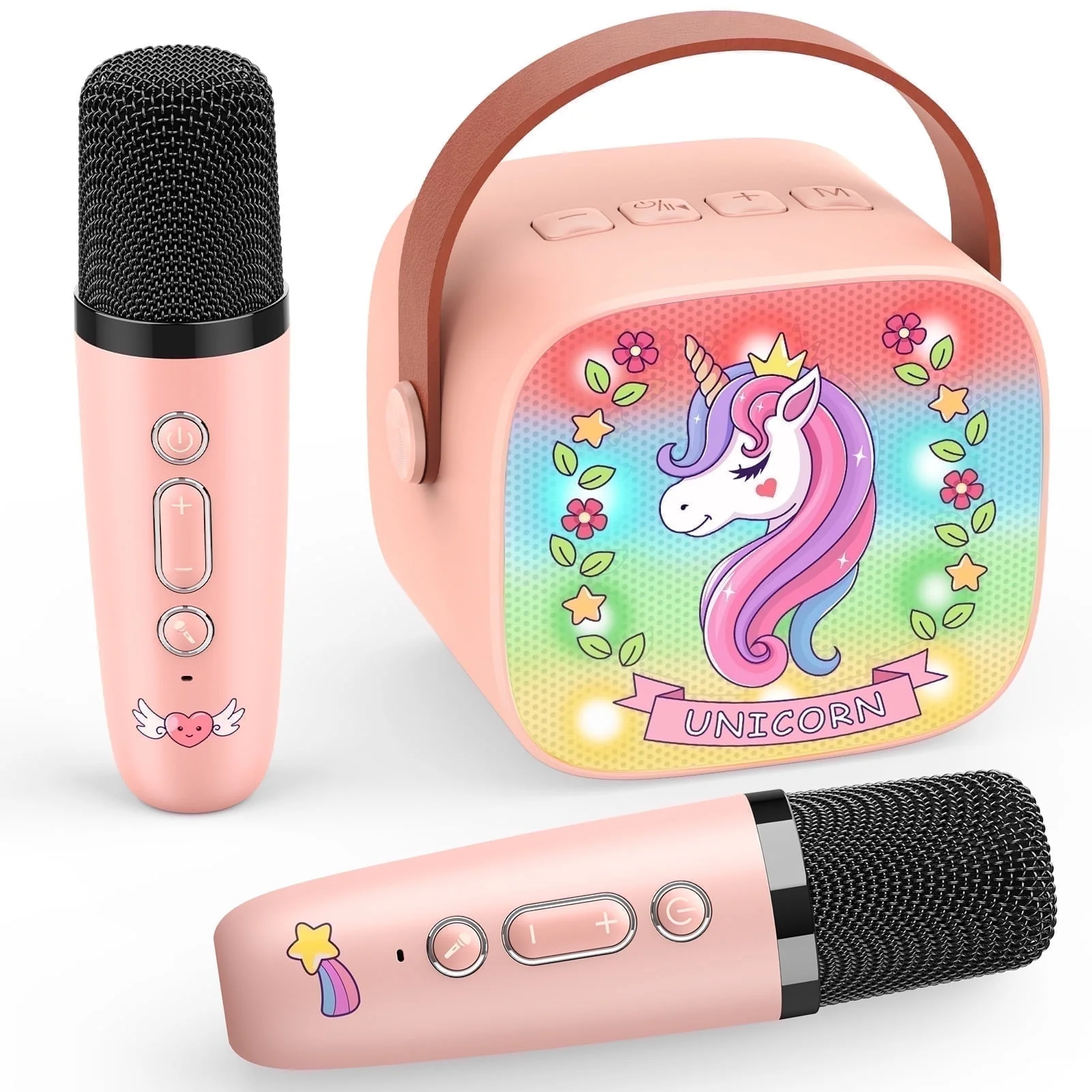 ChangQing WJ12484 Mini Karaoke Machine for Kids, Pink unicorn