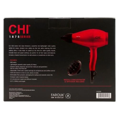 CHI Blow Hair Dryer Curling Irons, Hair Irons and Curlers 875W Red - Image 3