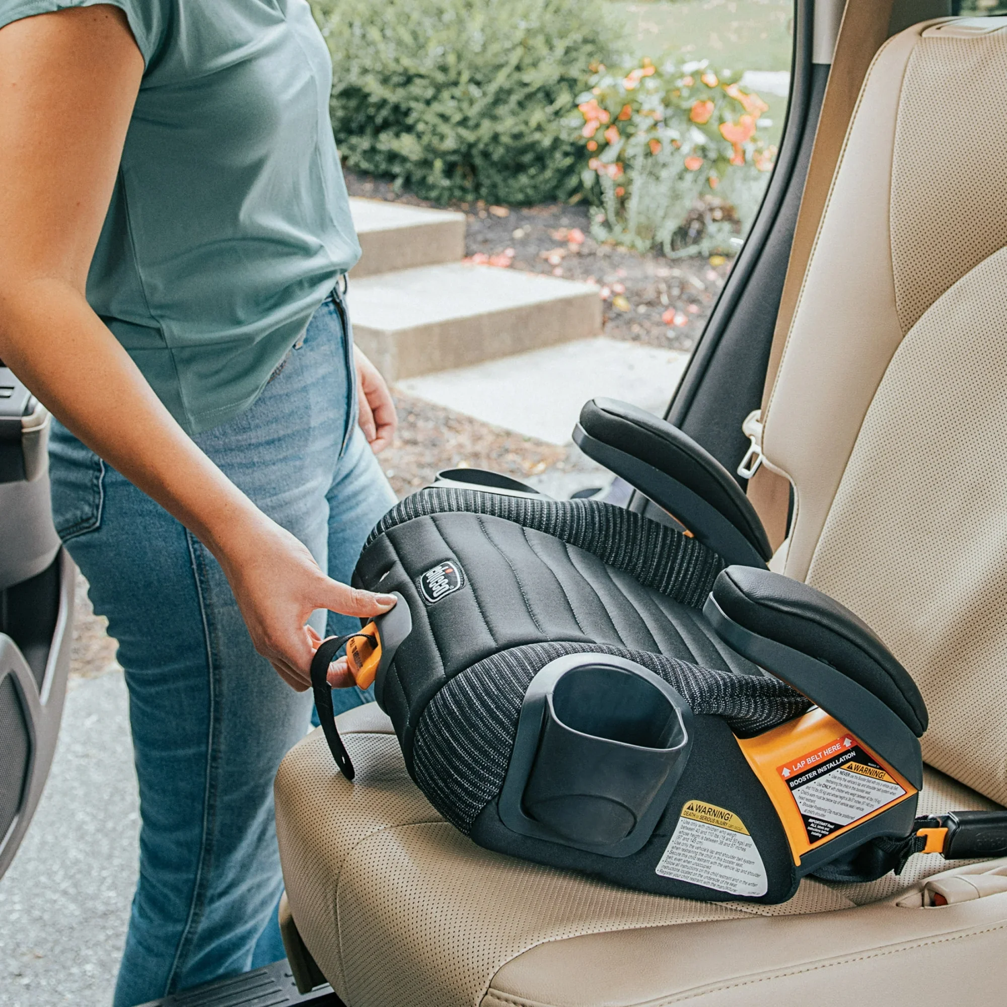 Chicco GoFit ClearTex Plus Backless Booster Car Seat - Static (Black) - Image 2