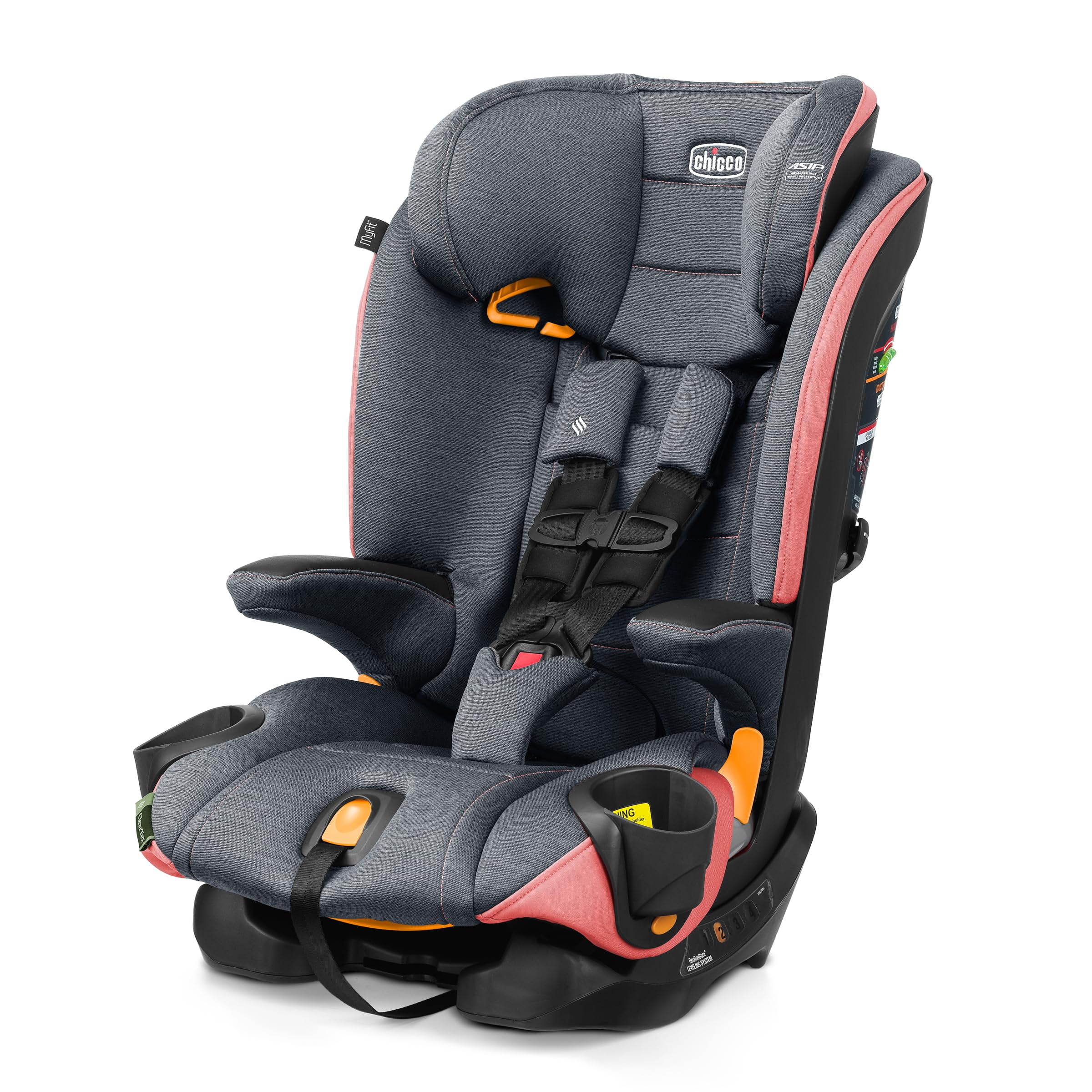 Chicco MyFit Zip Harness + Booster Car Seat, 2-in-1 Convertible, DuoGuard Side-Impact Protection, Nightfall, Adjustable Headrest and Recline - Image 4