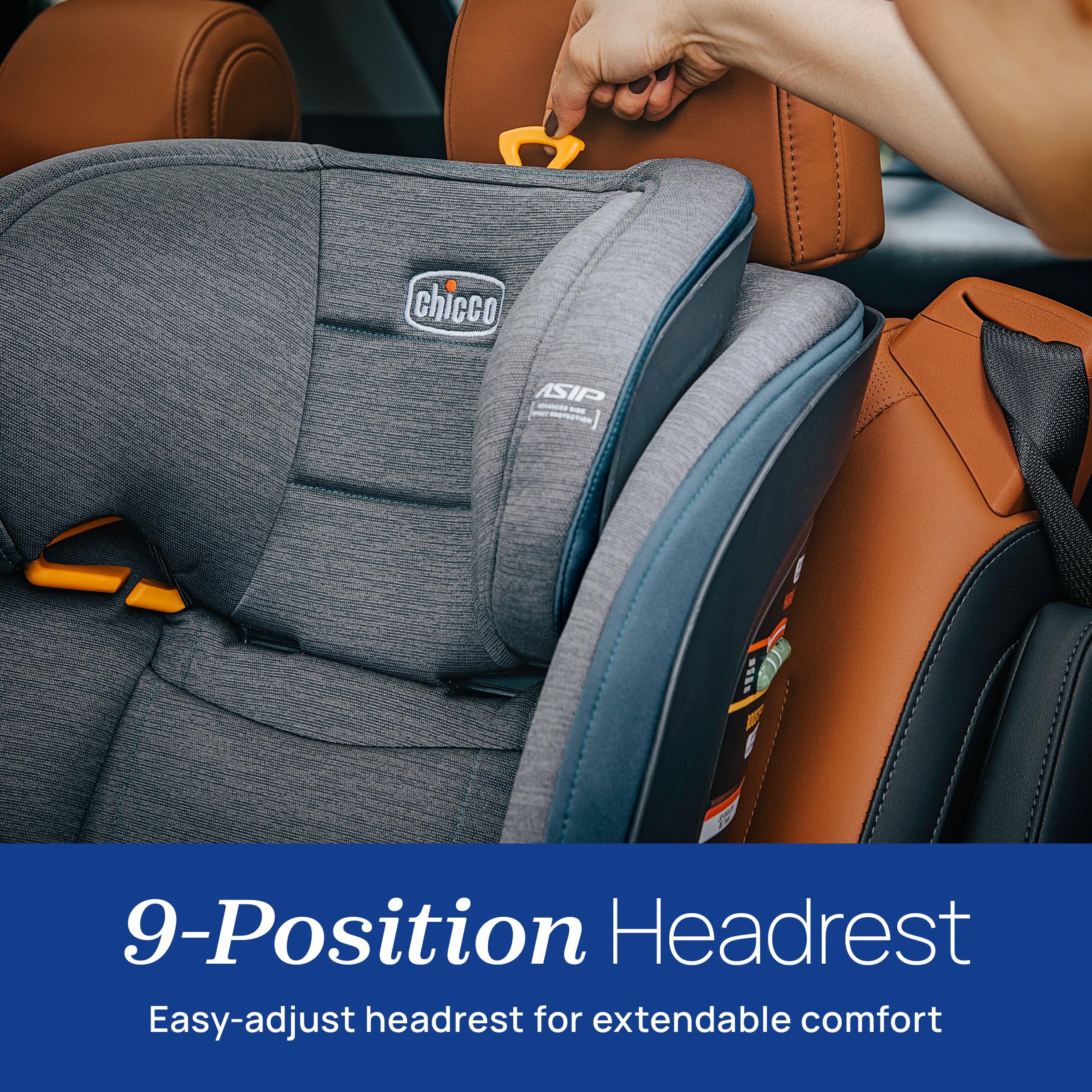 Chicco MyFit Zip Harness + Booster Car Seat, 2-in-1 Convertible, DuoGuard Side-Impact Protection, Nightfall, Adjustable Headrest and Recline - Image 5