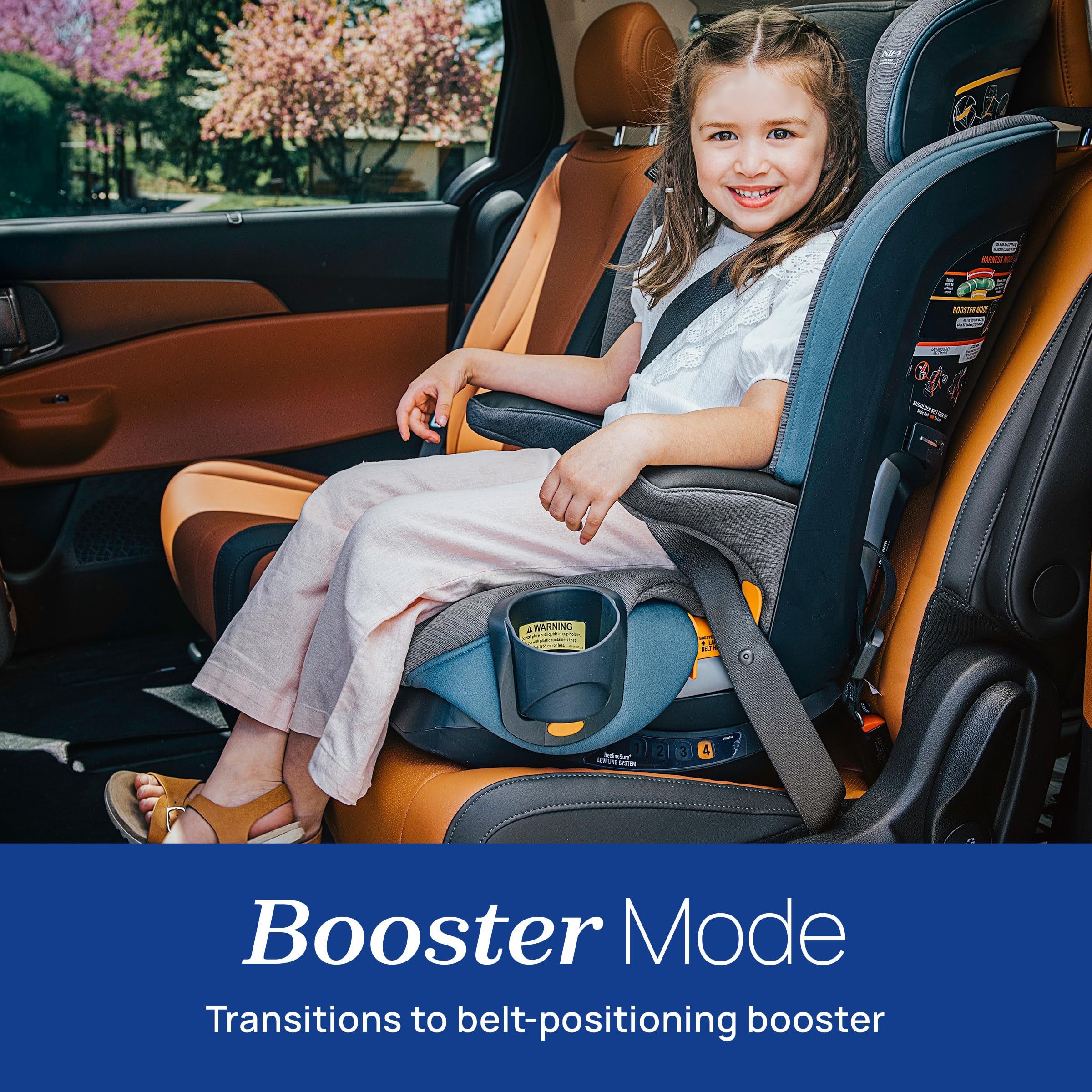 Chicco MyFit Zip Harness + Booster Car Seat, 2-in-1 Convertible, DuoGuard Side-Impact Protection, Nightfall, Adjustable Headrest and Recline - Image 9
