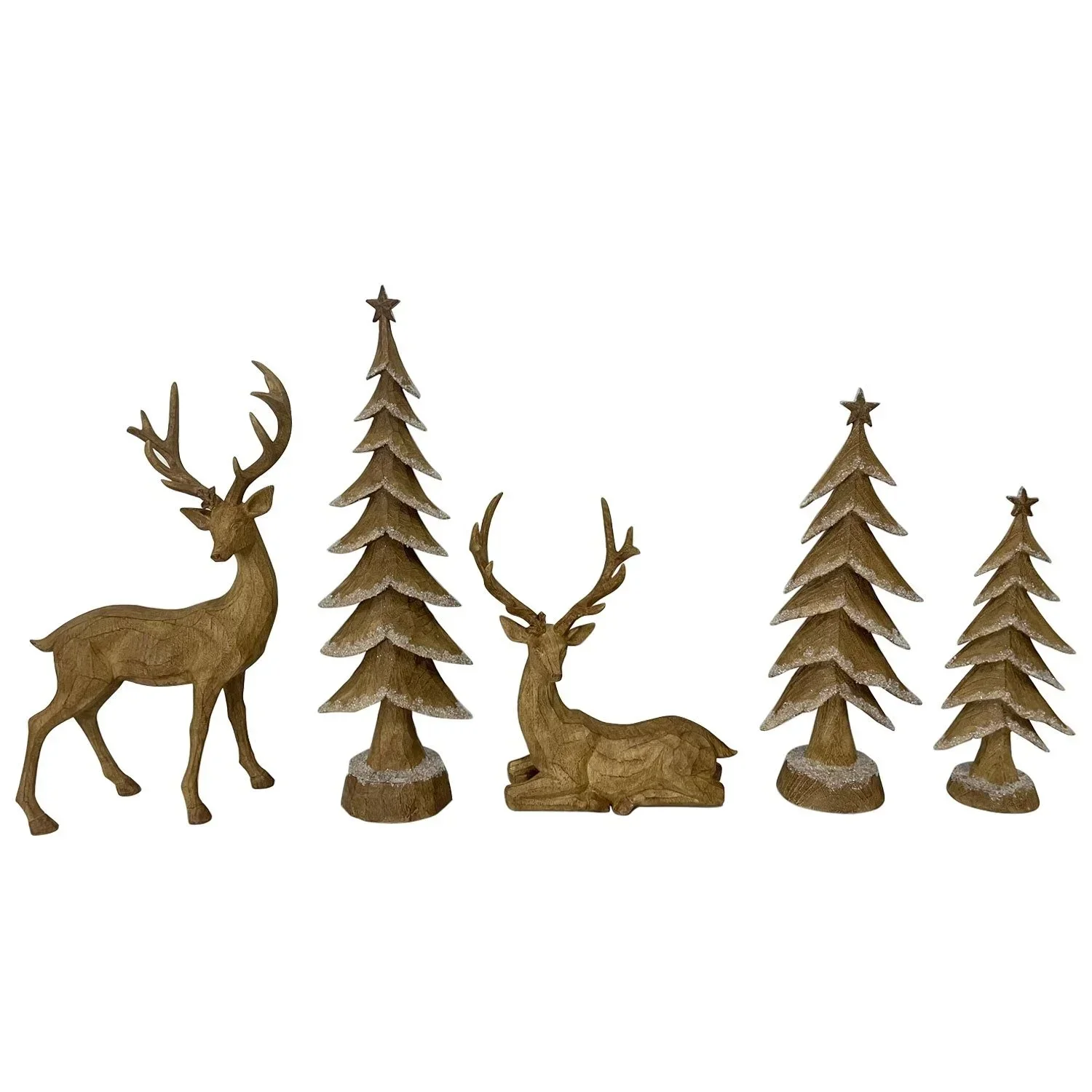 Christmas trees, Deer and Tree Decor, Suitable for indoor, Set of 5