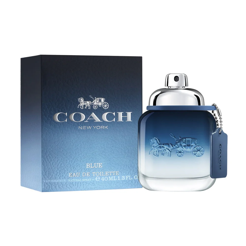 Coach Blue Men's Eau De Toilette Spray, Fresh Citrus and Woody Scent, 1.3 oz