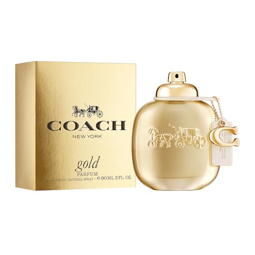 Coach Gold Parfum Eau de Parfum for Women, Radiant Ambery Floral Fruity Scent, 3.0 fl oz, Gold Bottle - Image 2