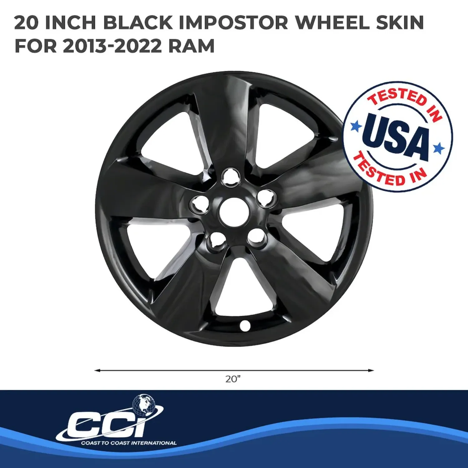 Coast to Coast Accents IWCIMP361BLK Impostor Wheel Cover, Black - Image 3