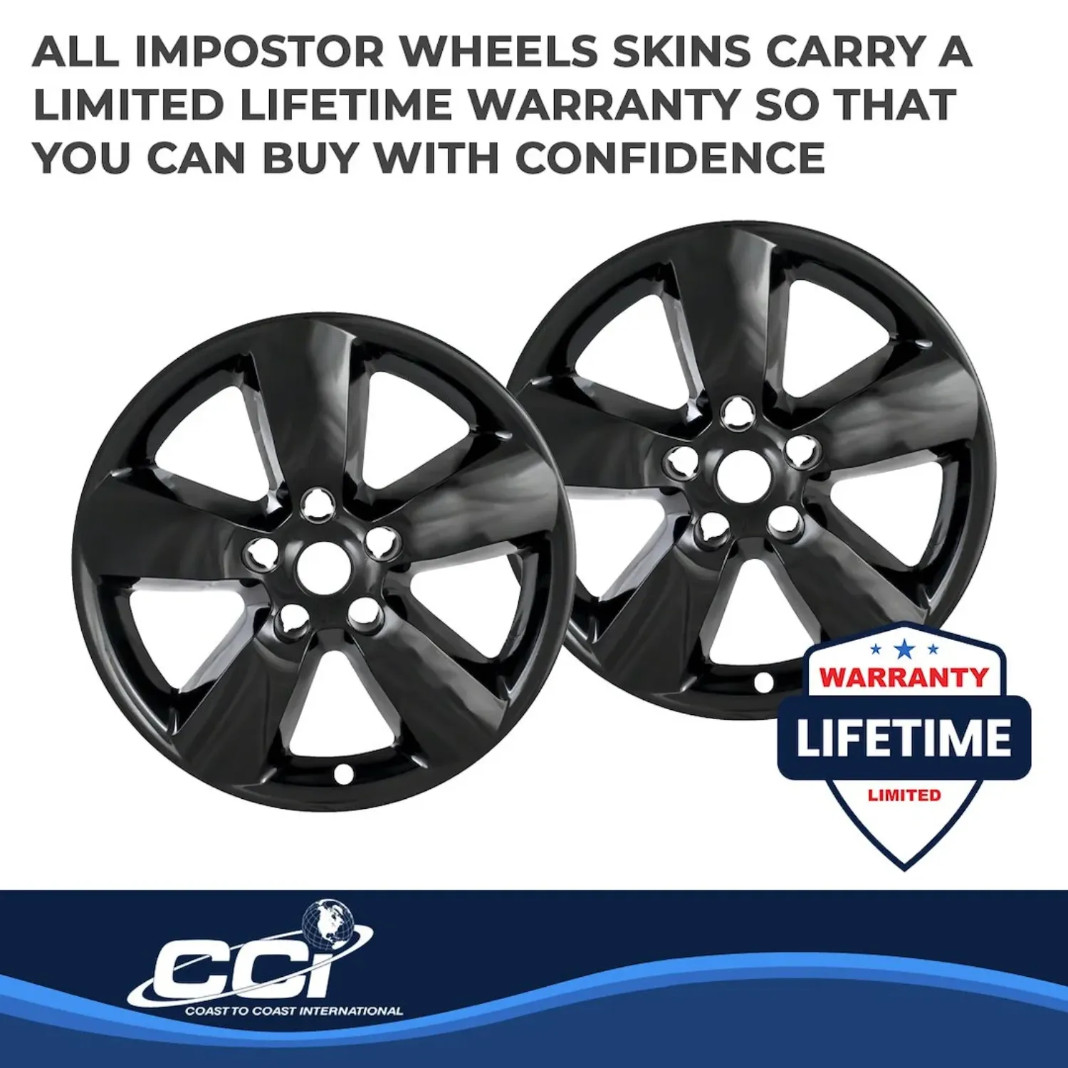 Coast to Coast Accents IWCIMP406BLK Impostor Wheel Cover, Black - Image 2