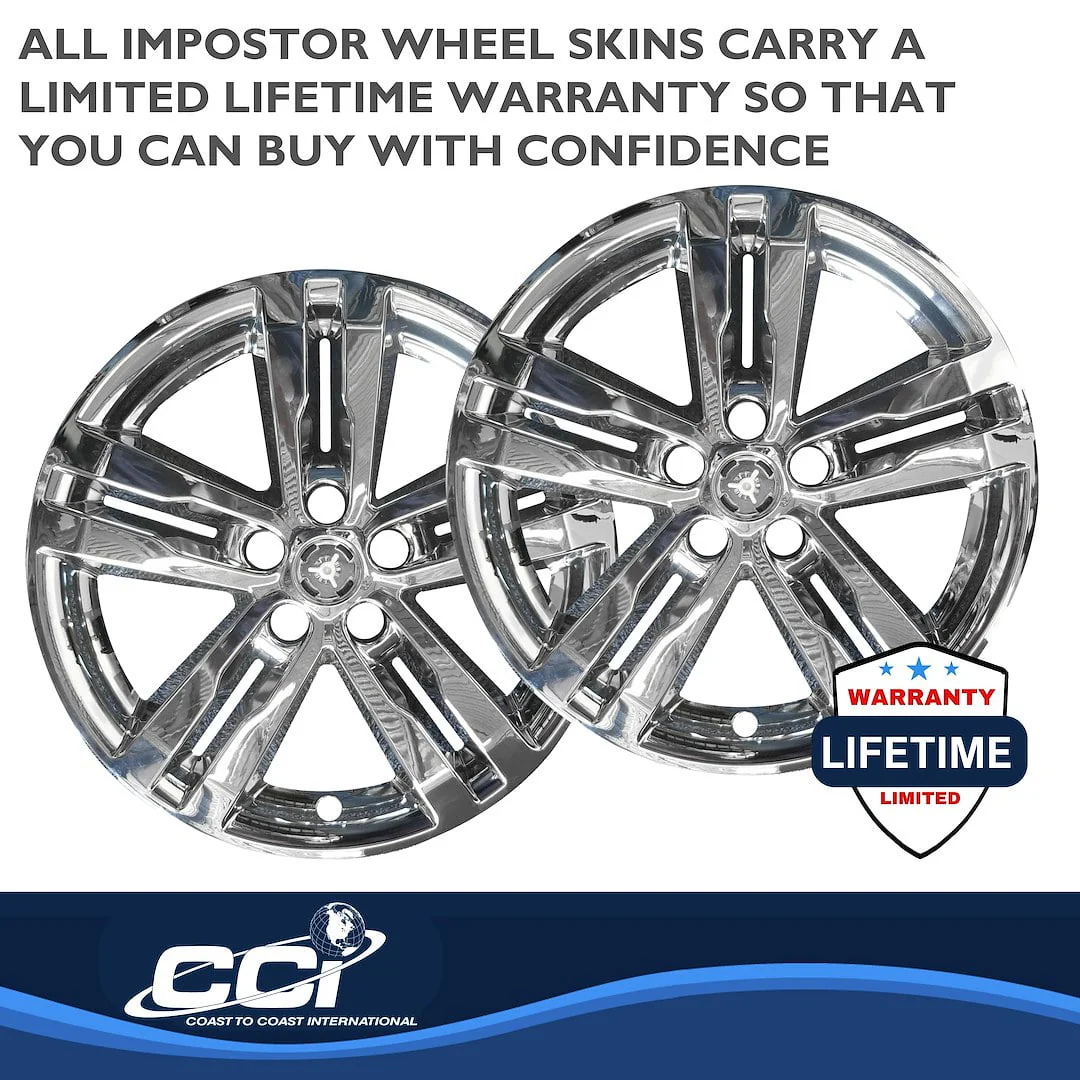 Coast To Coast Automotive Wheel Cover, Impostor 18 Inch Chrome ABS Plastic, 5 Spokes, Snap-On Center Retention, Set of 4, IMP449X - Image 3