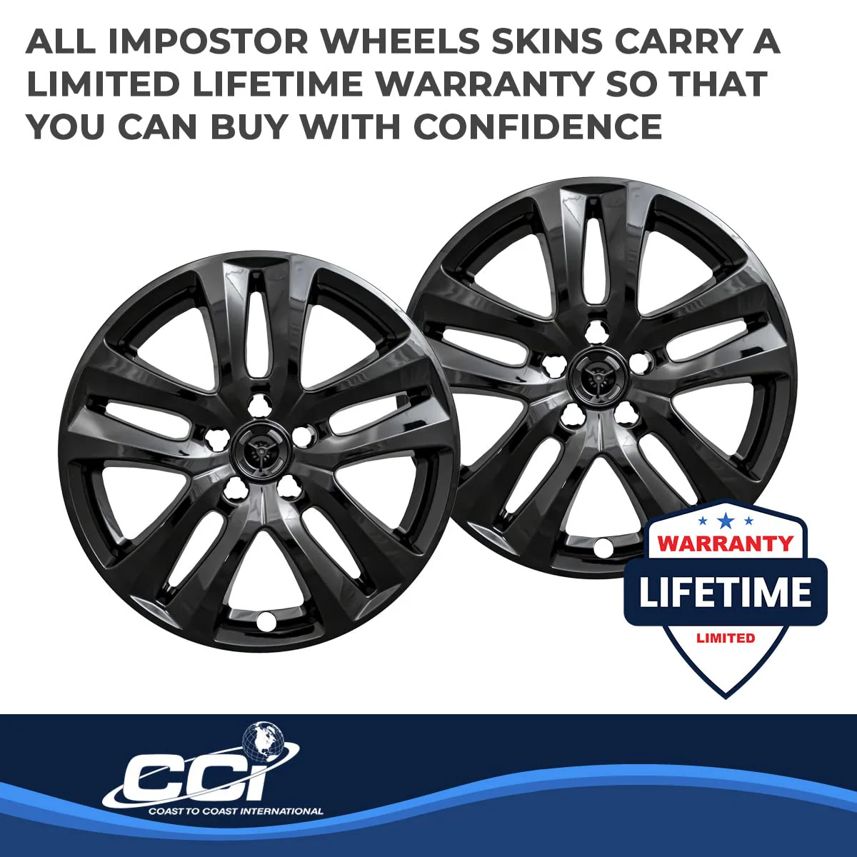 Coast To Coast International 18-Inch Gloss Black Impostor Wheel Skins, Set of 4, Fits Ford Explorer 2018-2019 - Image 3