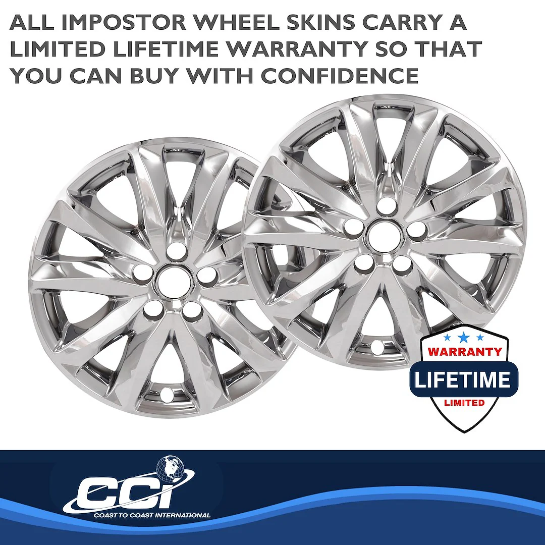 Coast To Coast International Impostor Wheel Skins, 18 in, Chrome, 5 Double Spokes, Snap-On, Set of 4, Compatible with 2017-2019 Mazda Mazda3 - Image 3
