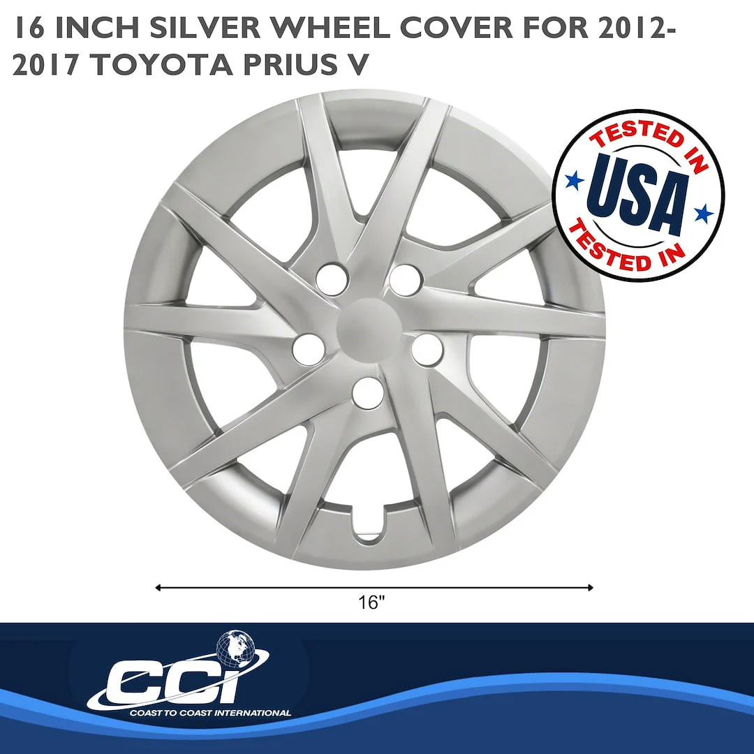 Coast To Coast International Wheel Cover Set, 16-Inch, 10-Spoke Silver, Plastic, Pack of 4, IWC50216S - Image 3