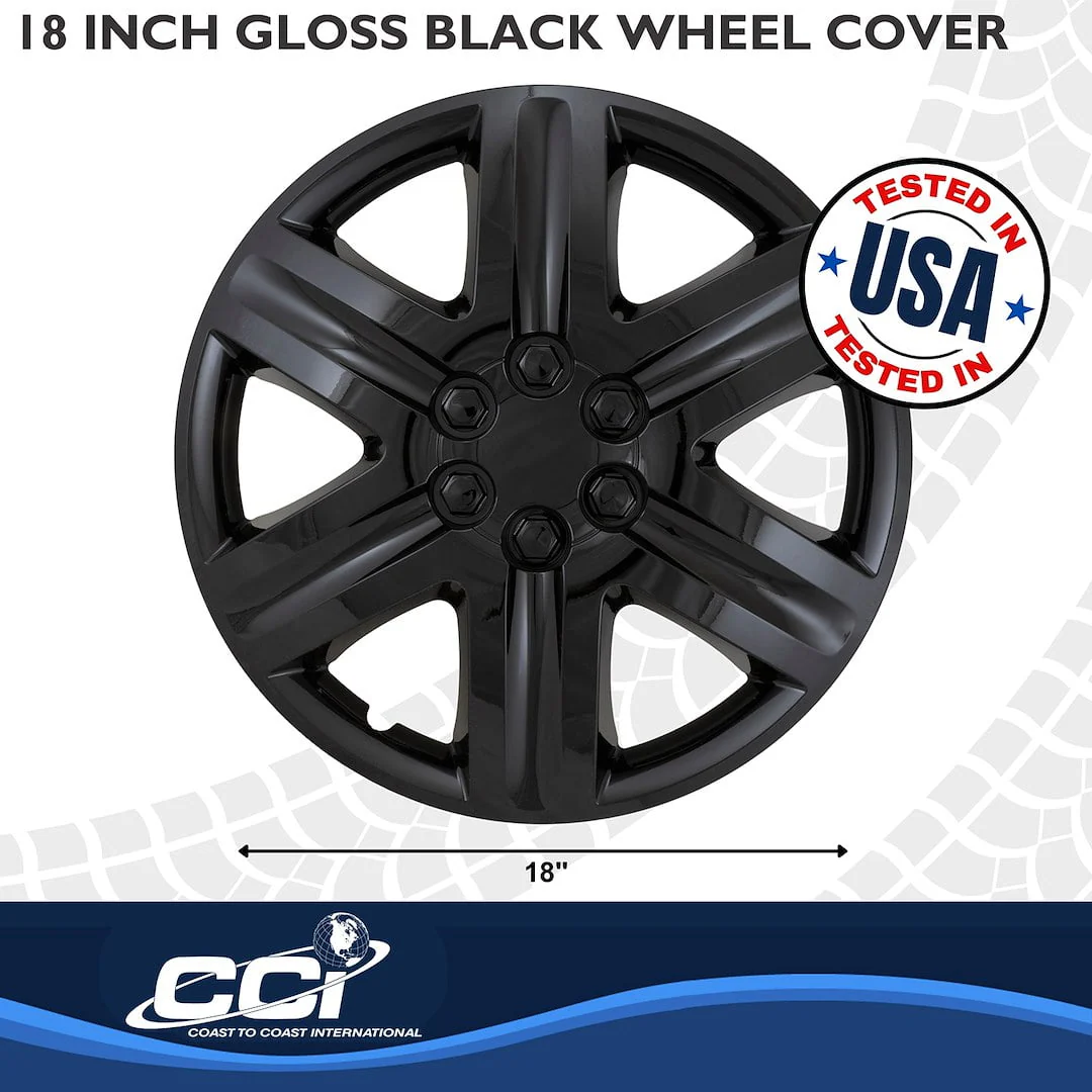 Coast To Coast IWC43118BLK 5 Spoke Gloss Painted 18" Wheel Cover, Black, 4Pcs - Image 3