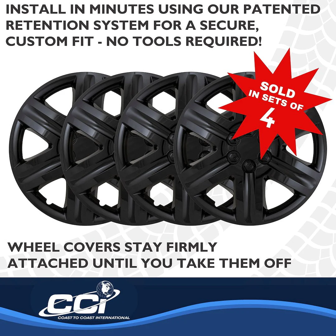 Coast To Coast IWC43118BLK 5 Spoke Gloss Painted 18" Wheel Cover, Black, 4Pcs - Image 4