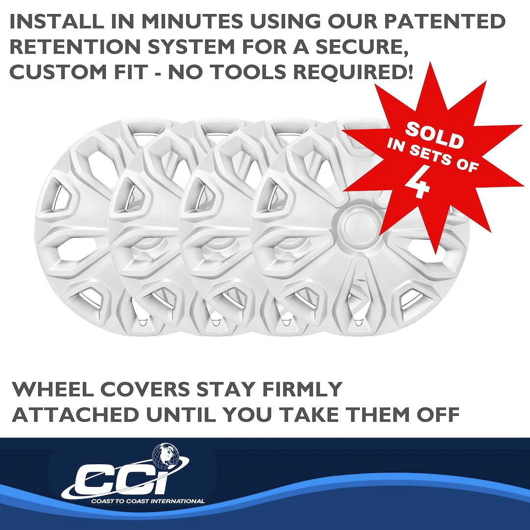 Coast2Coast 16 Inch 5 Split Spoke Silver Wheel Covers Set of 4 for Ford Transit 2015-2019 IWC51216S - Image 4
