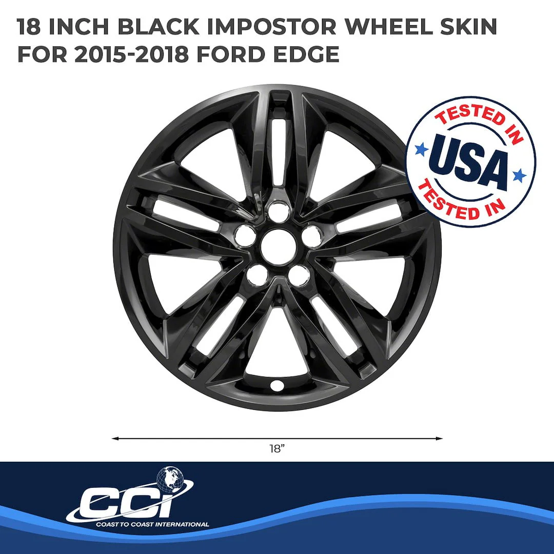 Coast2Coast Int. IMP385BLK International Impostor 18 in. Black Gloss 5 Double Spoke Snap-On Wheel Cover Set of 4 - Image 3