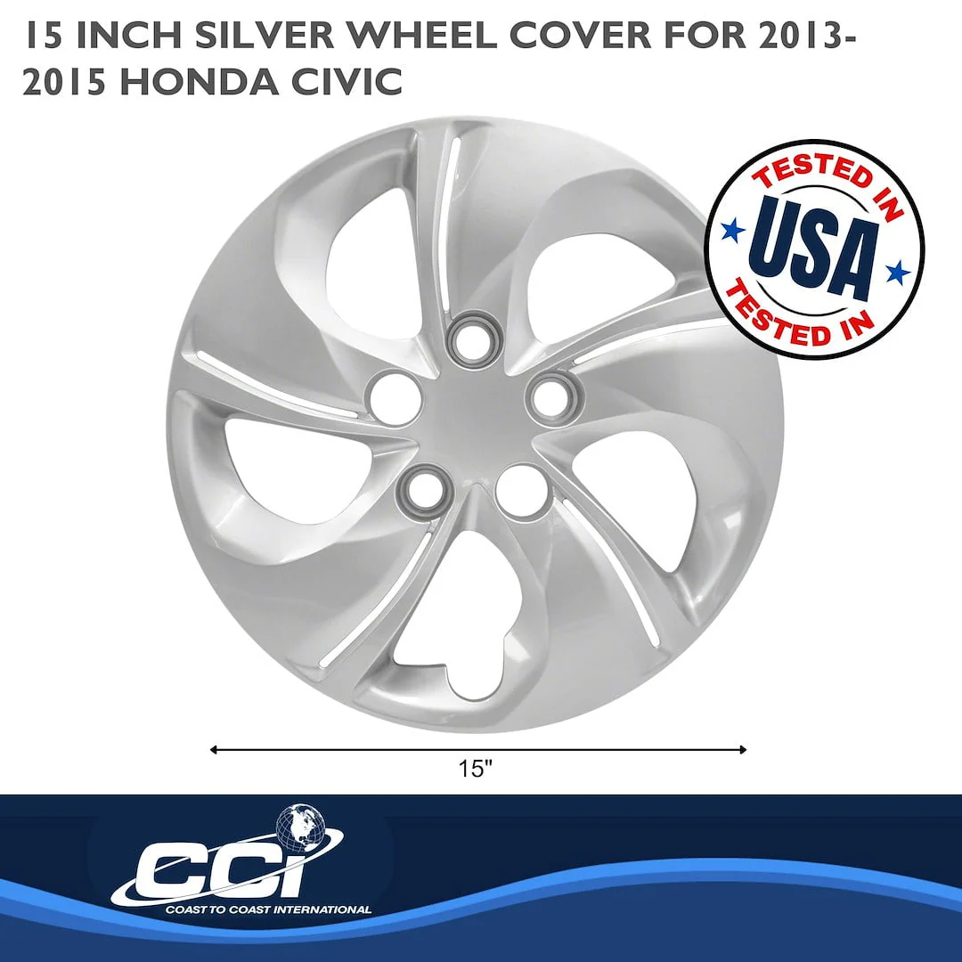 Coast2Coast Wheel Cover Set, 15 Inch, 5 Twisted Spoke, Silver, Pack of 4, IWC51015S - Image 3