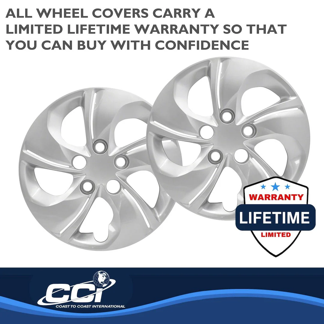 Coast2Coast Wheel Cover Set, 15 Inch, 5 Twisted Spoke, Silver, Pack of 4, IWC51015S - Image 4