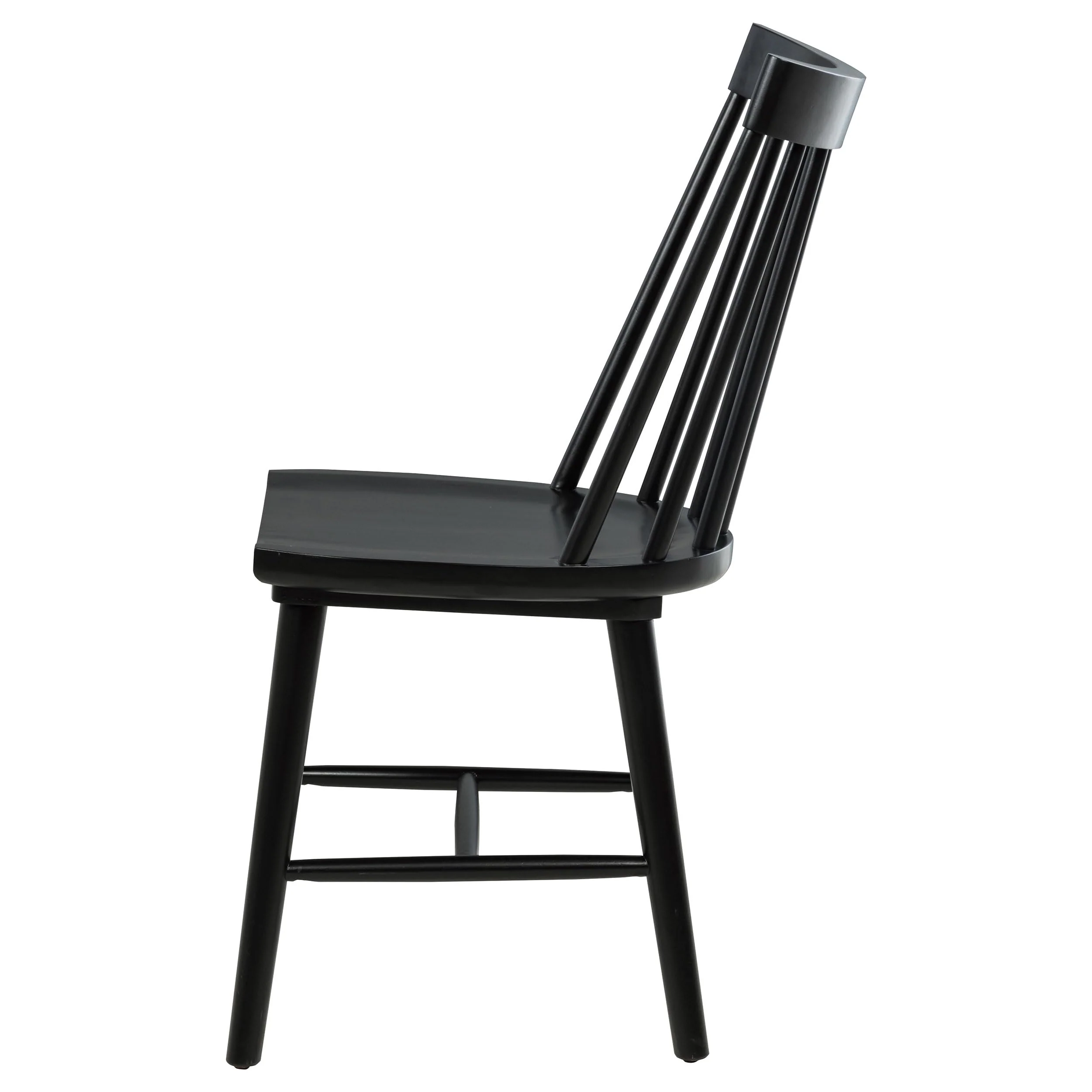 Coaster Middleton Set of 2 Black Solid Hardwood Windsor-Style Dining Side Chairs with Spindle Back and Contoured Design - Image 6