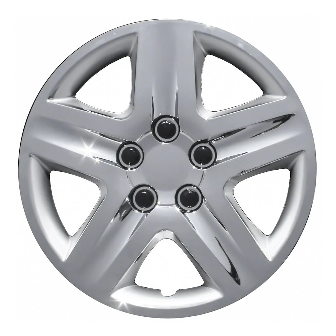 CoasttoCoast Wheel Cover, 16 Inch, 5 Spoke Chrome-Plated Silver, Snap-On, Set of 4, IWC431/16C - Image 3